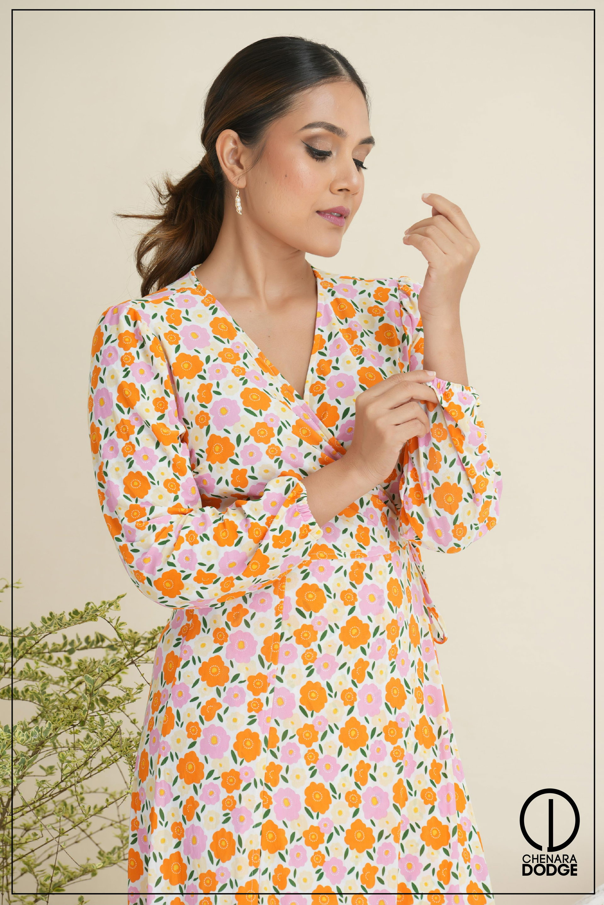 BIANCA WRAP AROUND MIDI DRESS