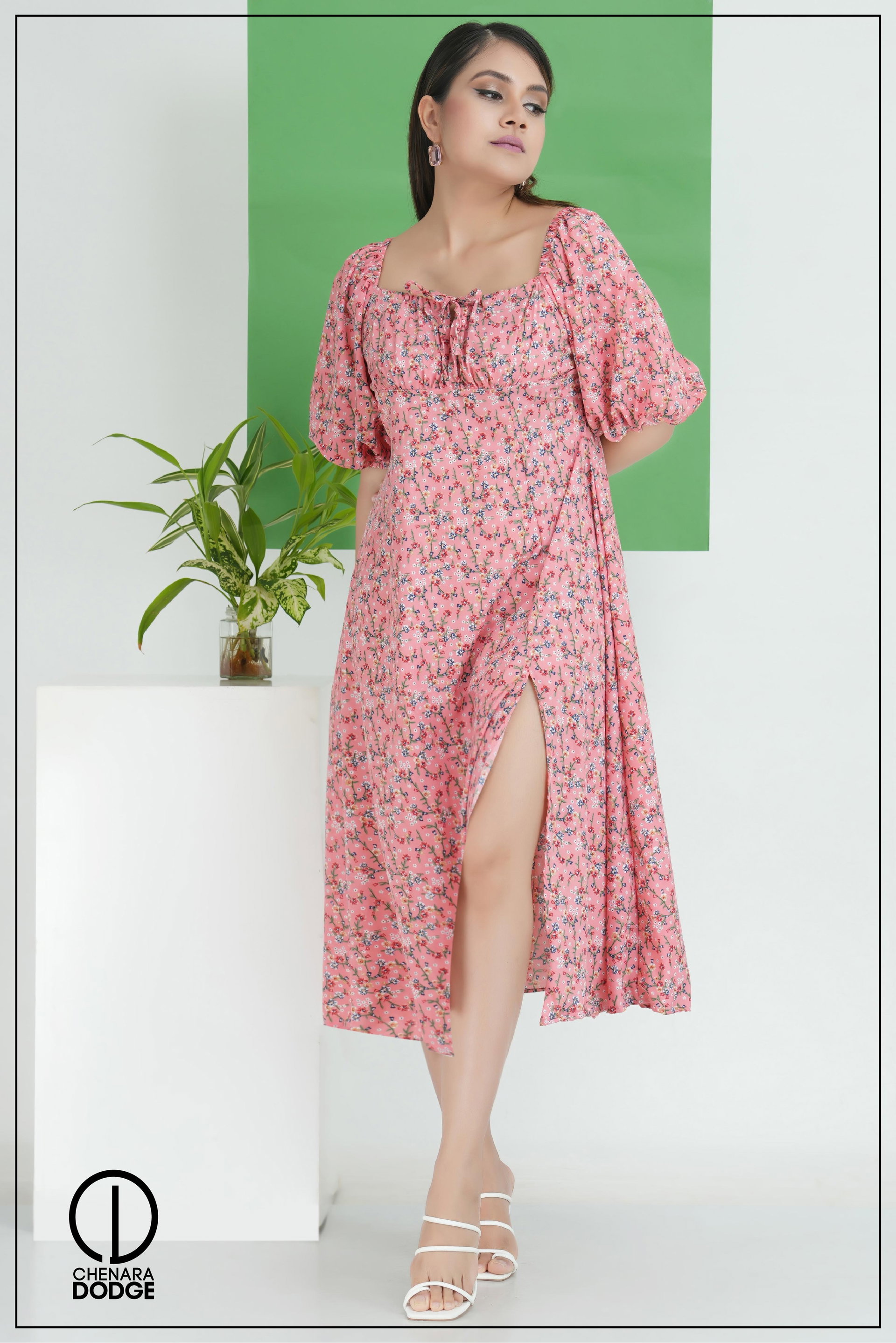 CAROL SIDE SLIT MIDI DRESS