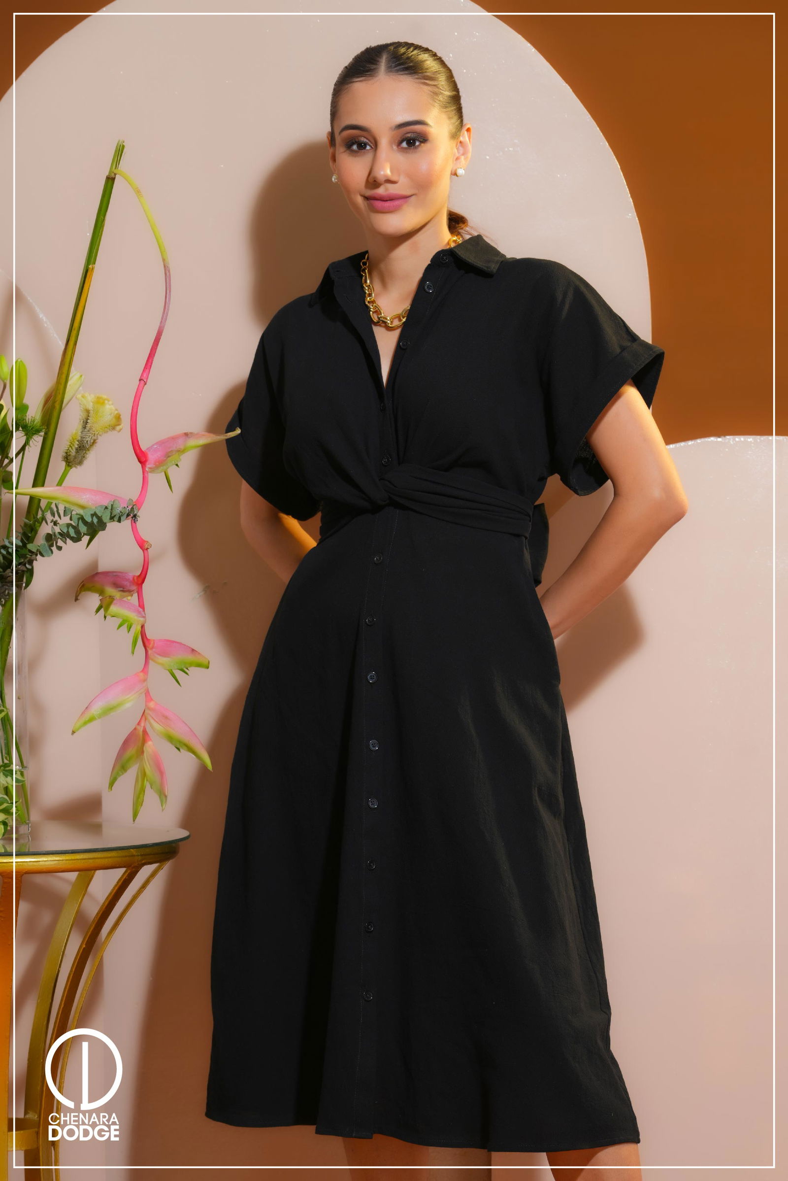 CIARA TWISTED MIDI DRESS