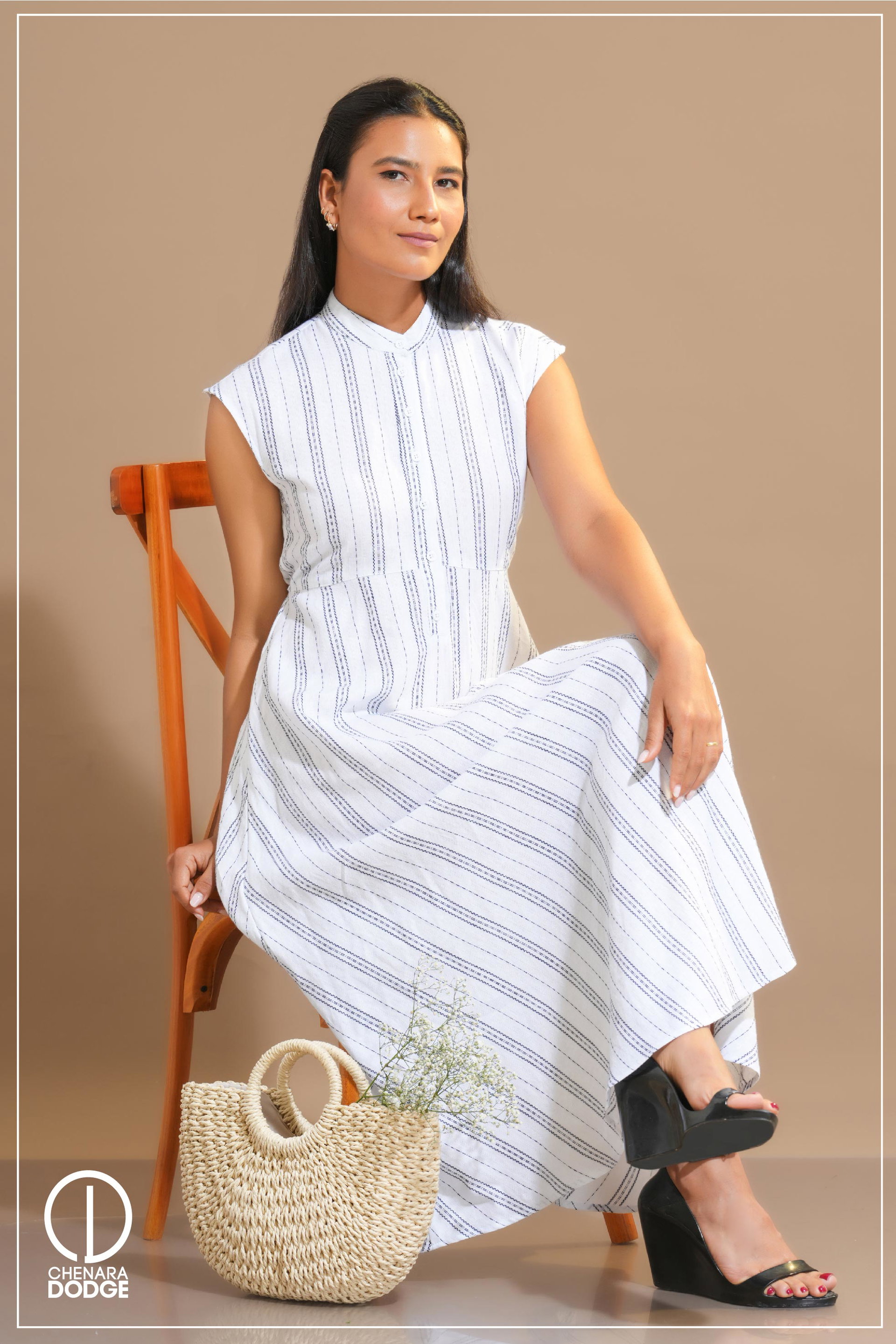 CLARA HIGH NECK MIDI DRESS