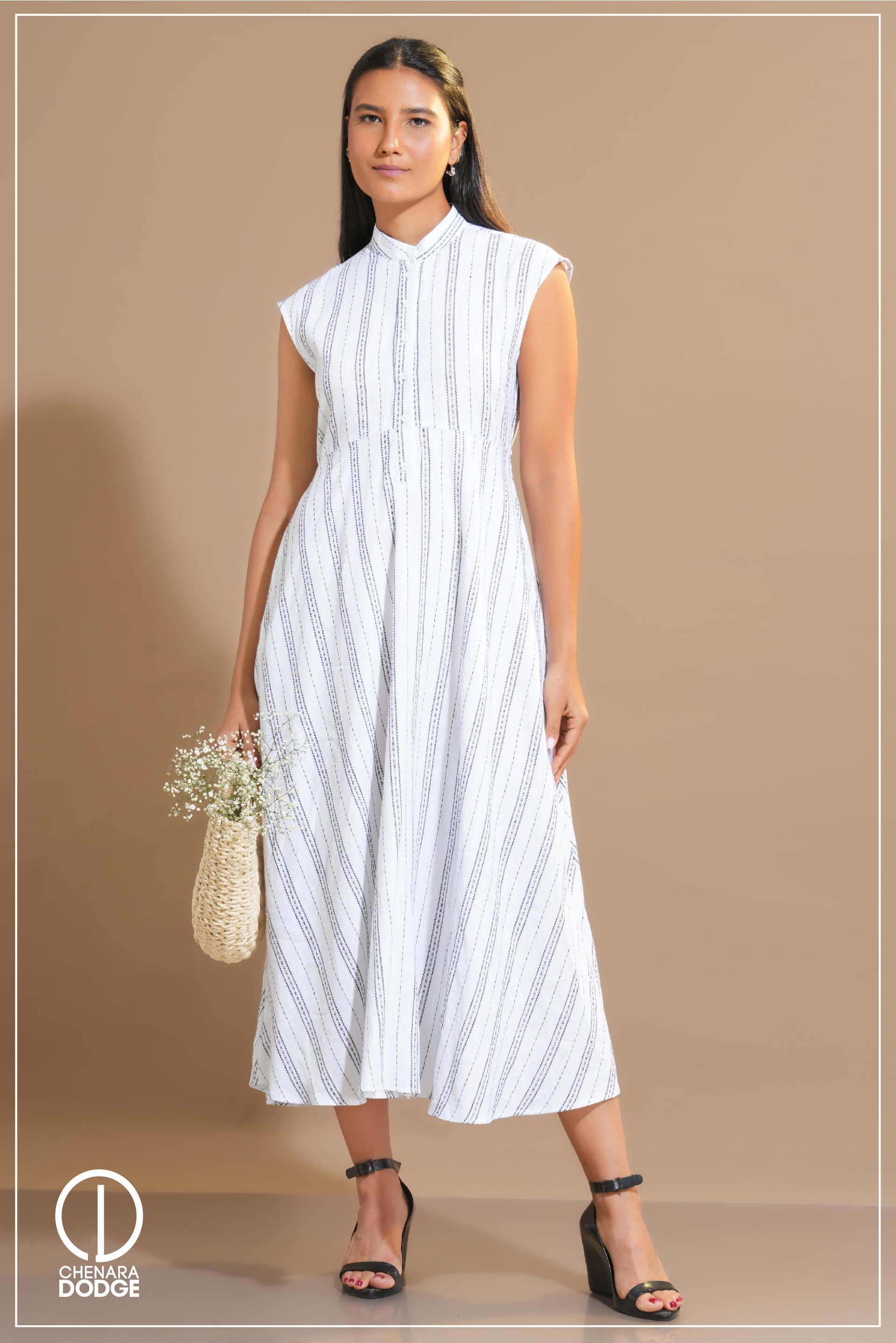 CLARA HIGH NECK MIDI DRESS