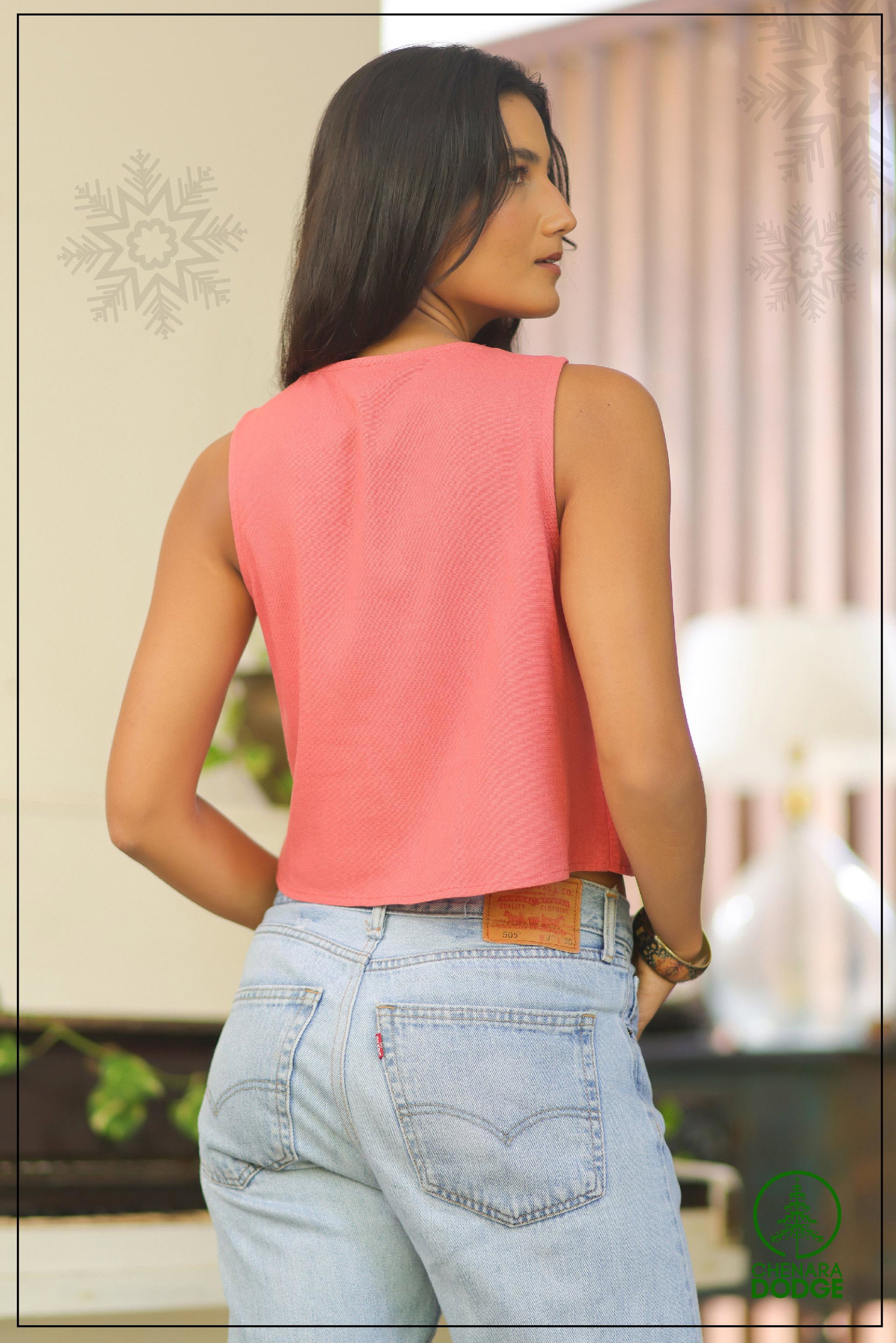 CLEO SLEEVELESS BOW TIE-UP TOP