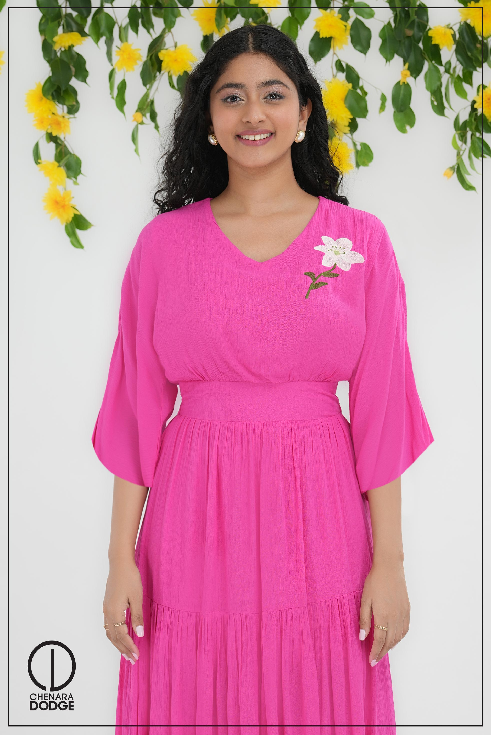 DAISY EMBROIDERED MIDI DRESS