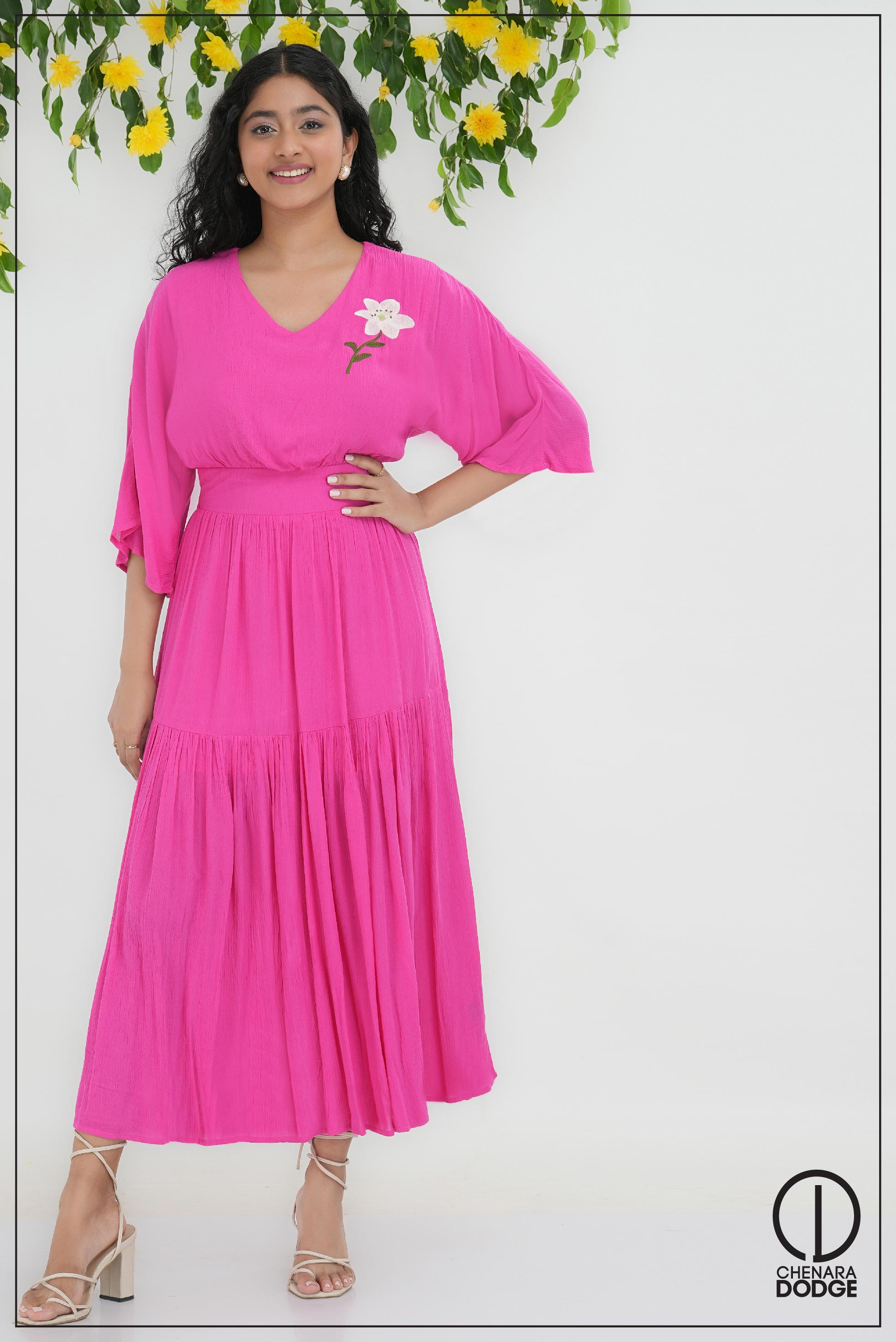 DAISY EMBROIDERED MIDI DRESS