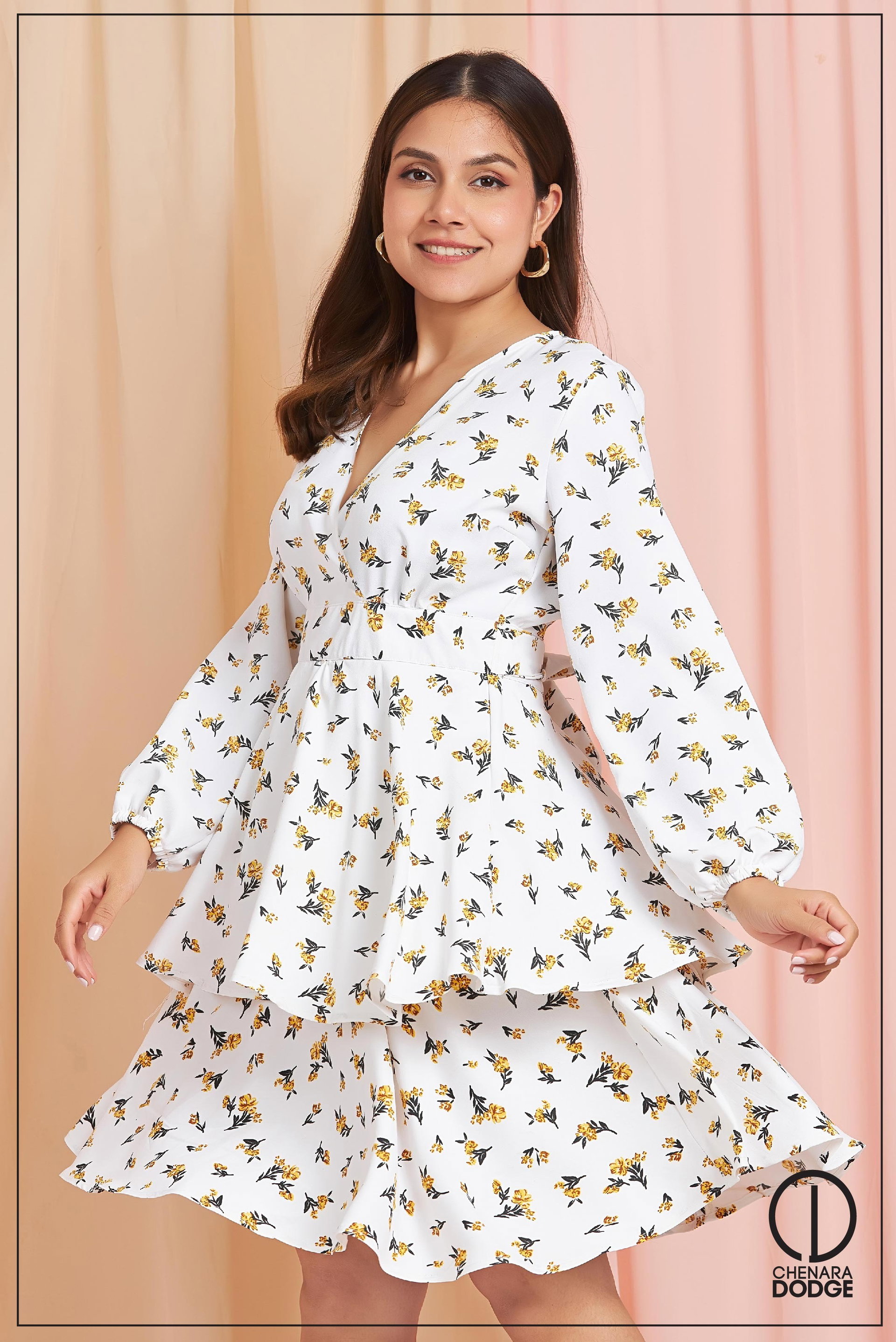 DAISY V-NECK MINI DRESS