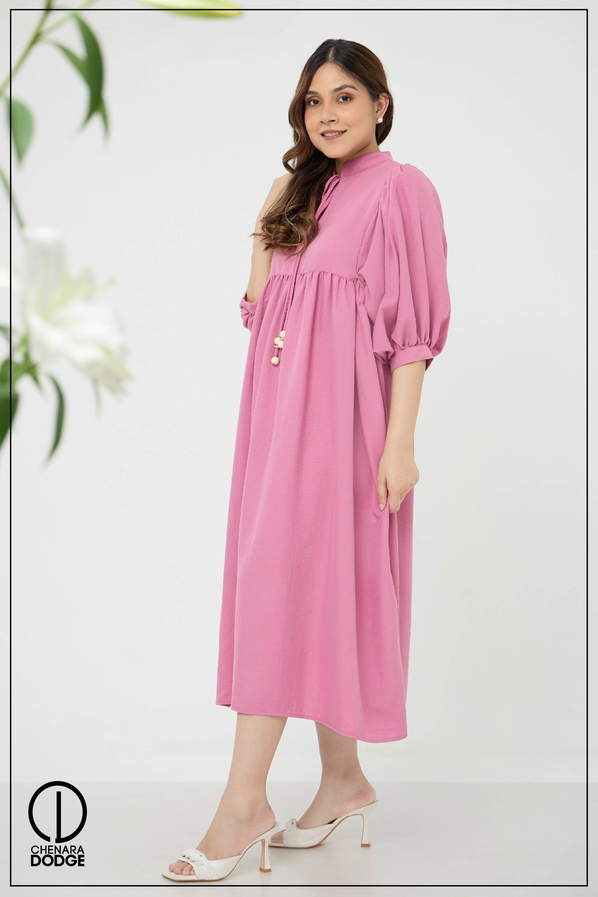 DANI FRONT TIE UP MIDI DRESS