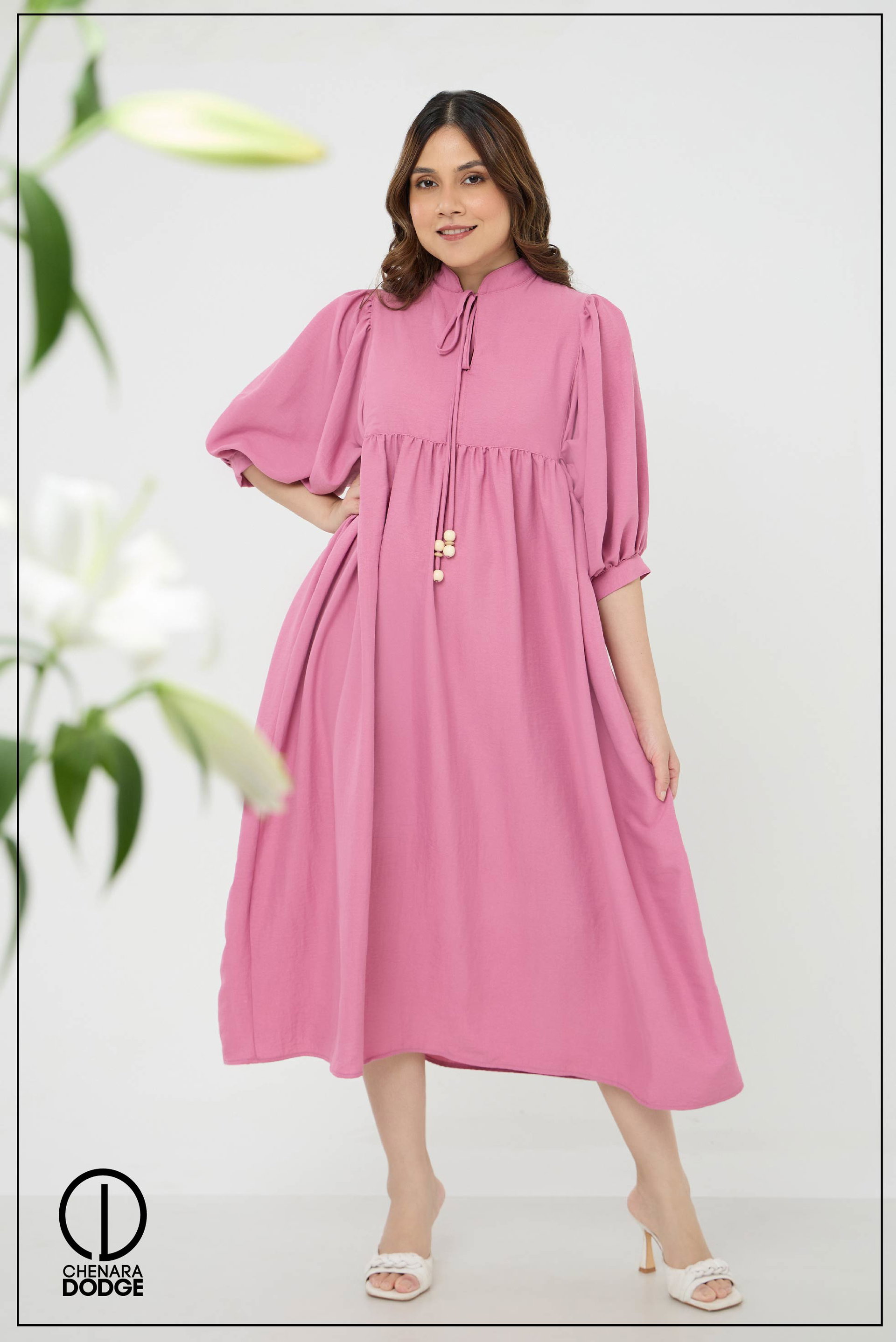 DANI FRONT TIE UP MIDI DRESS