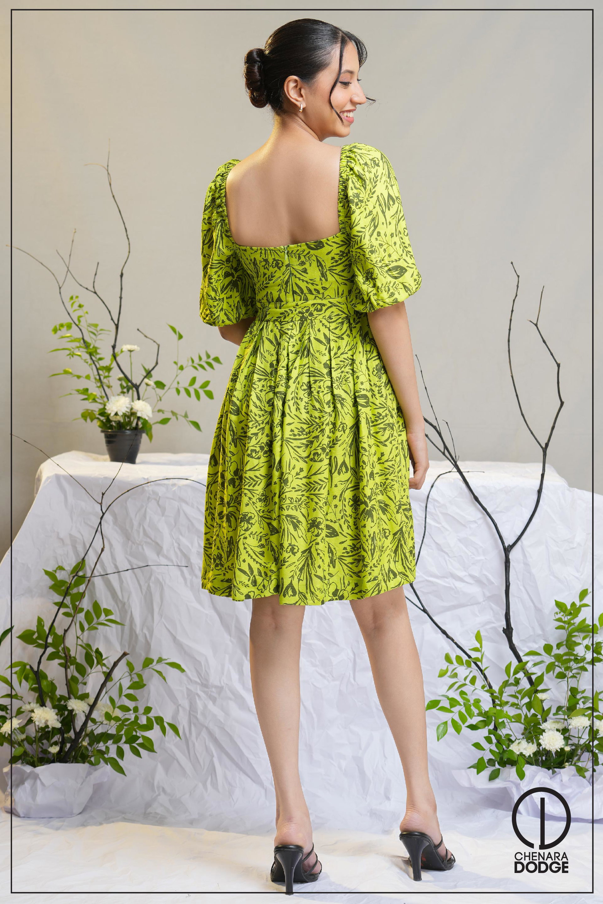 DANIA PIN TUCK DETAILED MINI DRESS