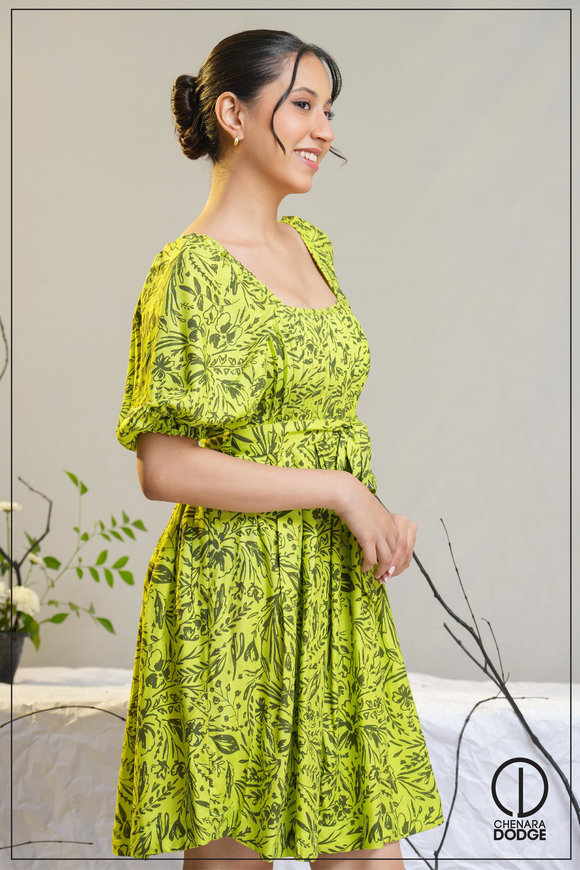 DANIA PIN TUCK DETAILED MINI DRESS
