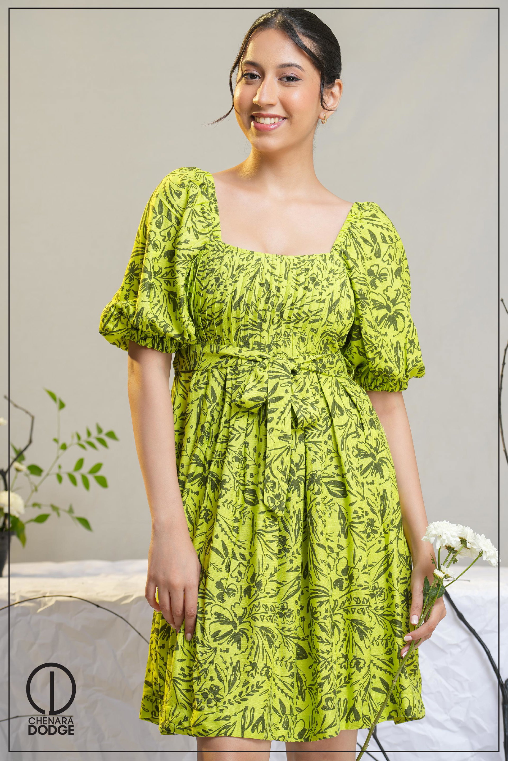 DANIA PIN TUCK DETAILED MINI DRESS