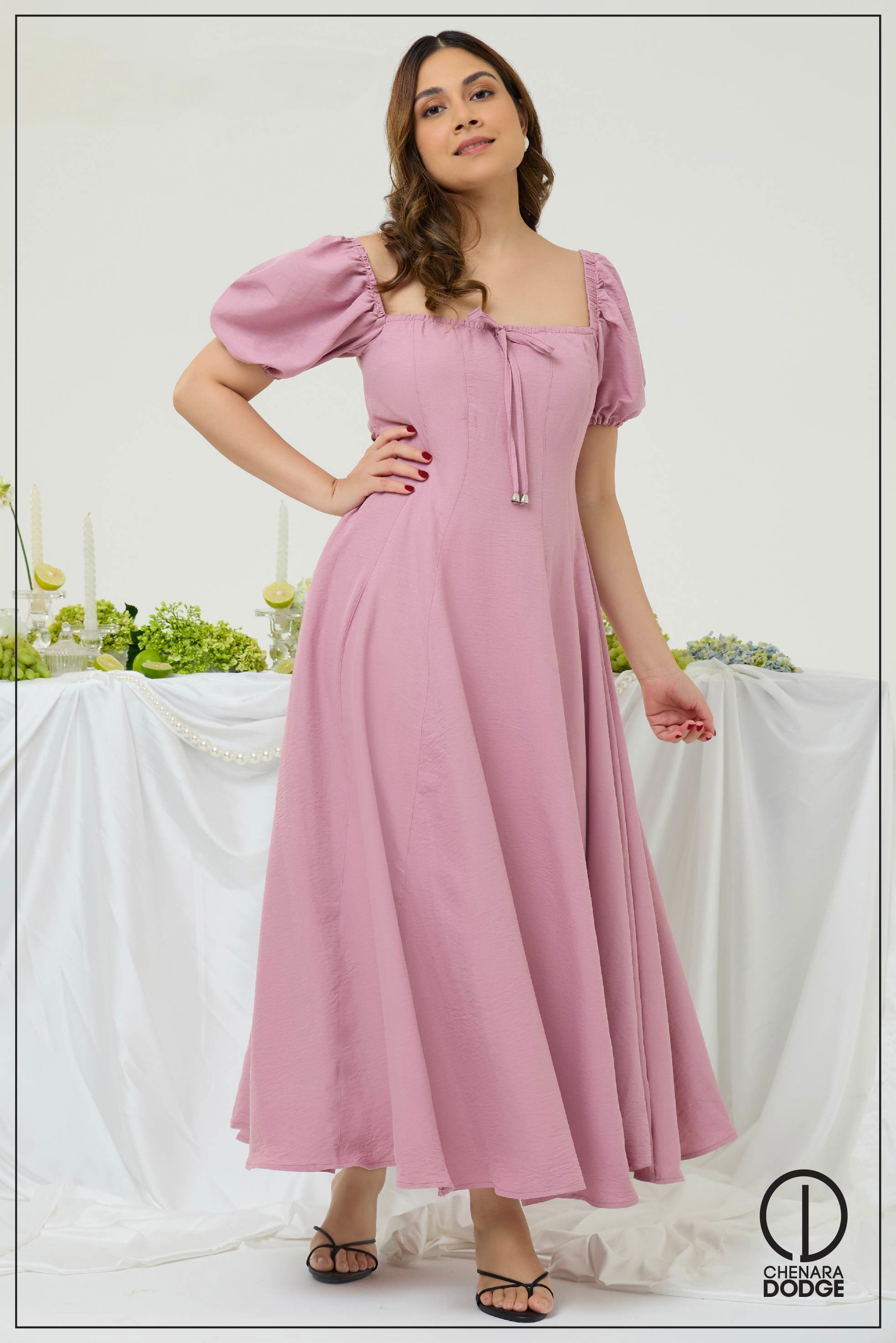 ELINA TIE-UP MAXI DRESS