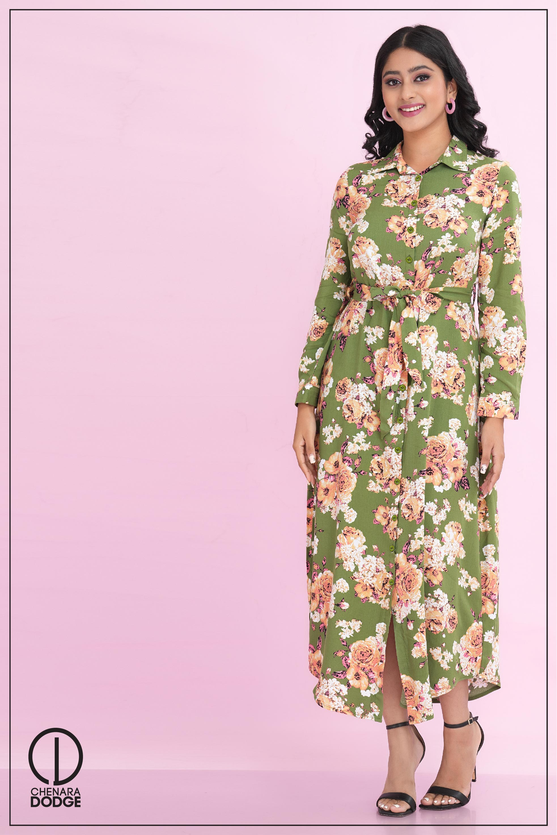 ELIZA TIE-UP MAXI DRESS