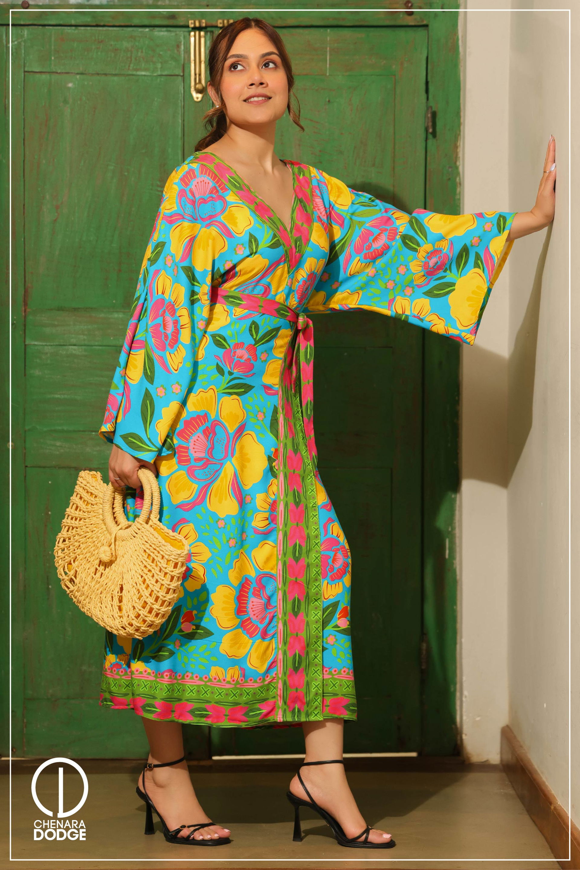 turquoise blue print