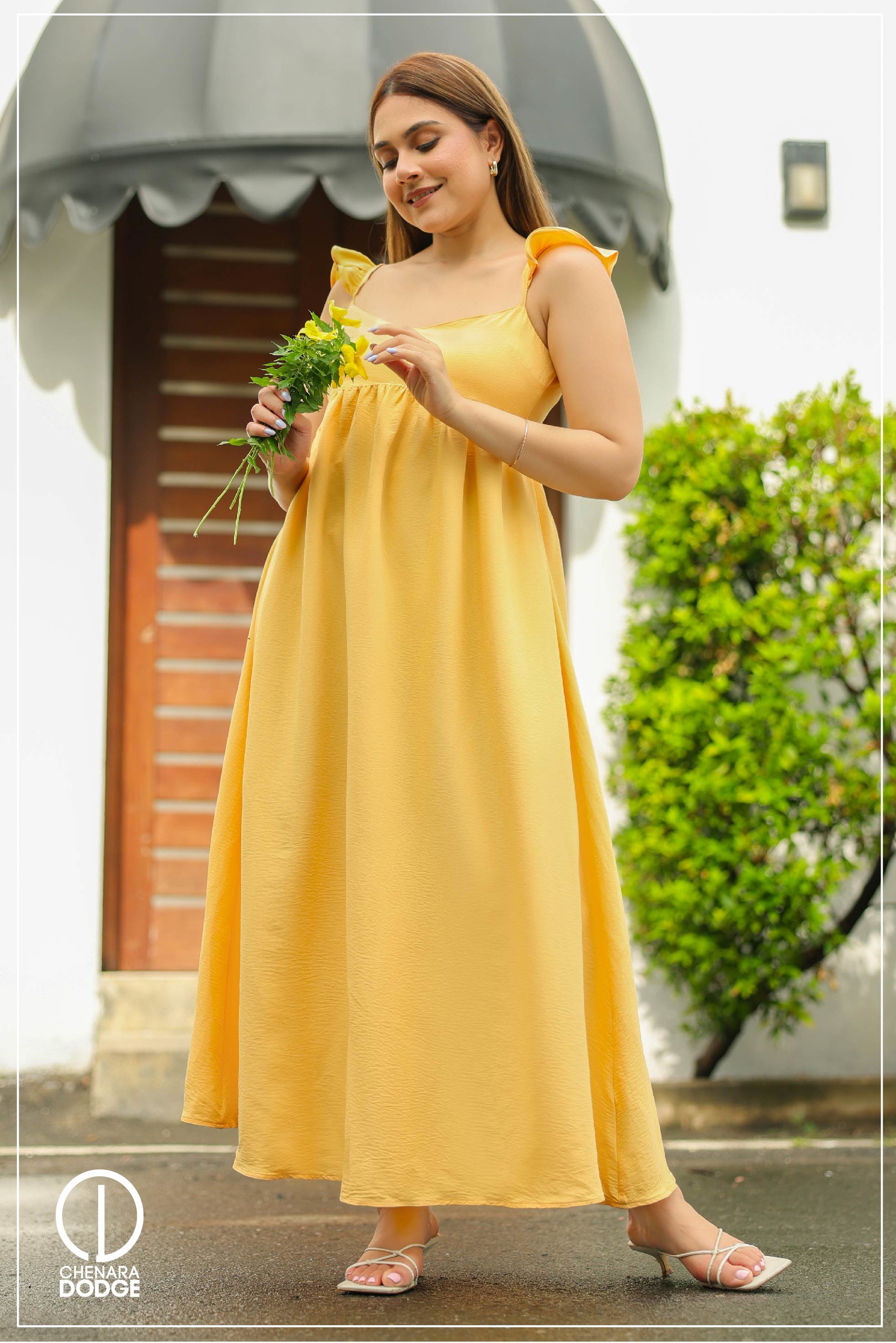 ELOISE FLUTTER SLEEVE MAXI DRESS