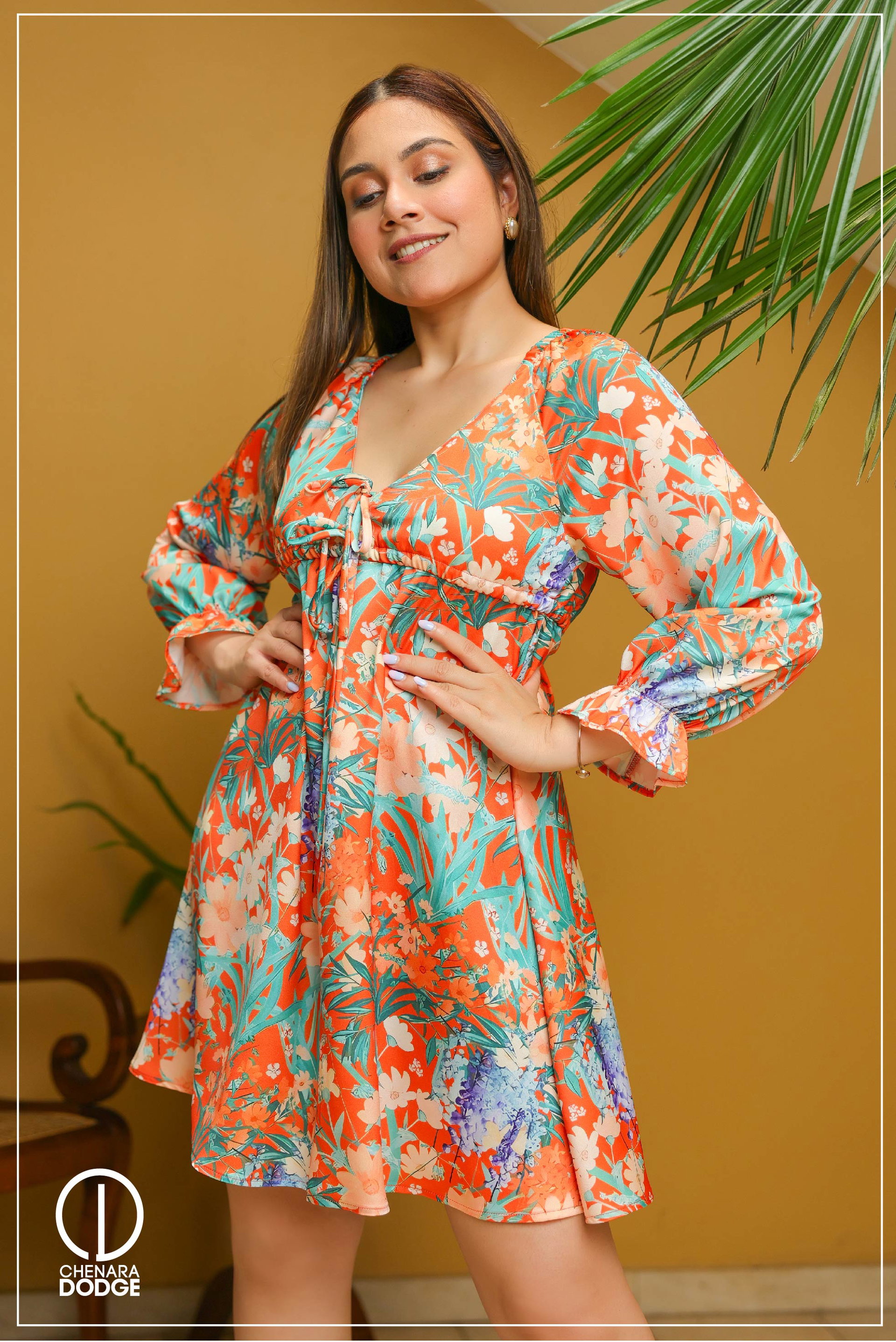 ELSA V-NECK MINI DRESS