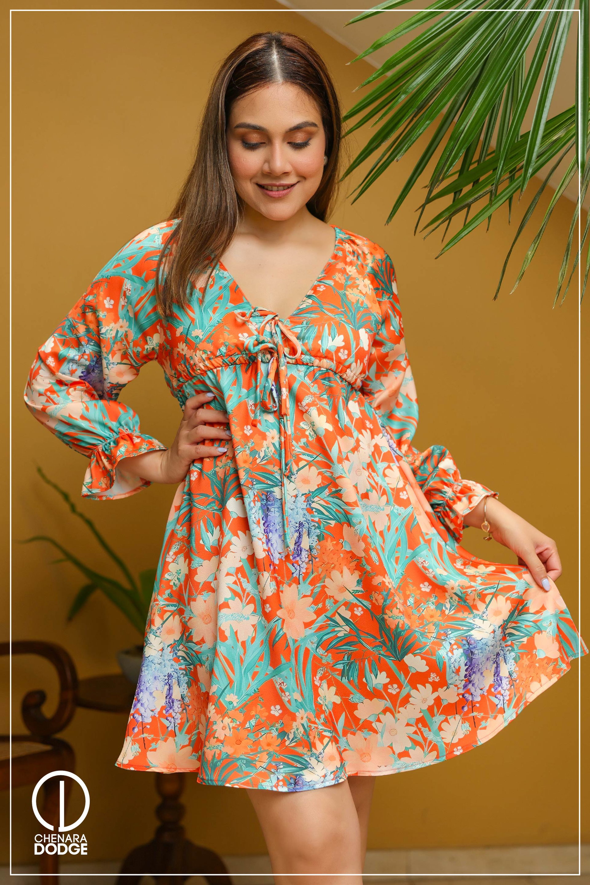 ELSA V-NECK MINI DRESS