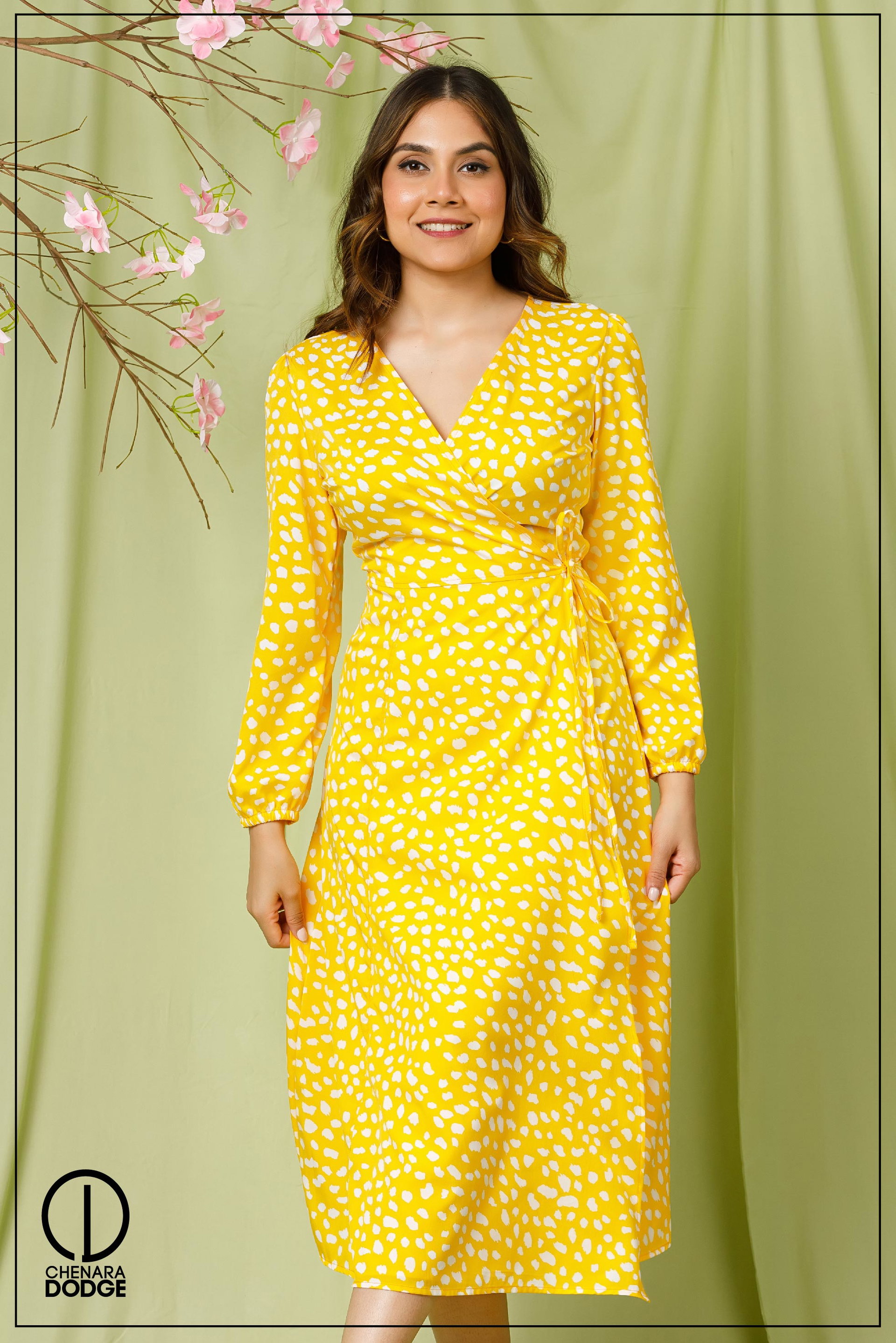 EMILY  WRAP MIDI DRESS