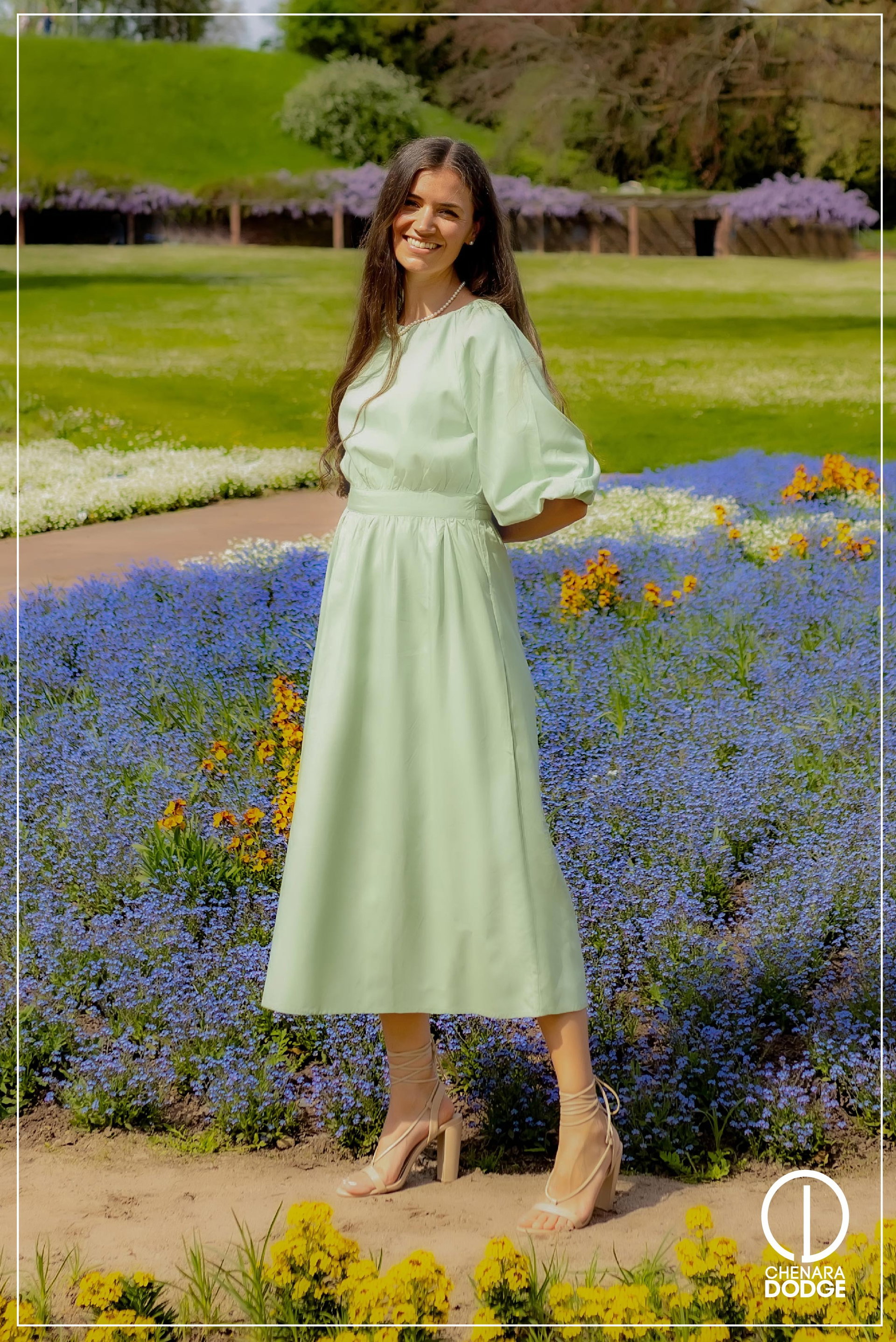 EMILY PUFF SLEEVE MIDI DRESS