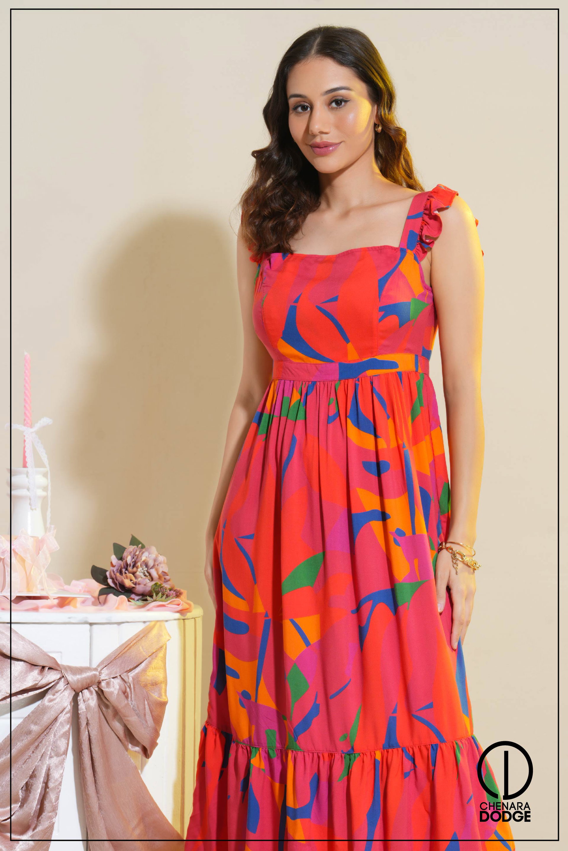 EMMA RUFFLE MAXI DRESS