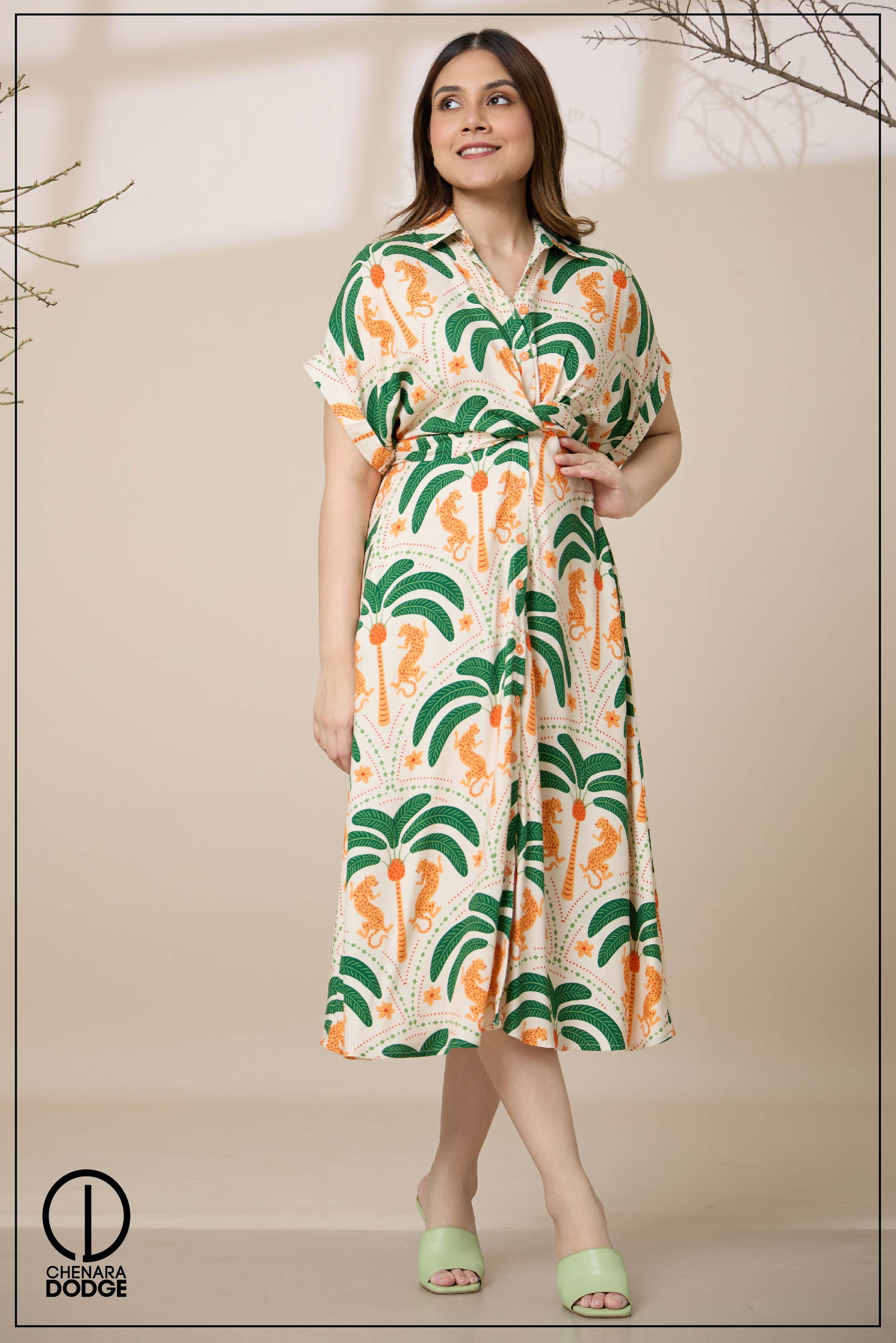 EVANA TWISTED MIDI DRESS