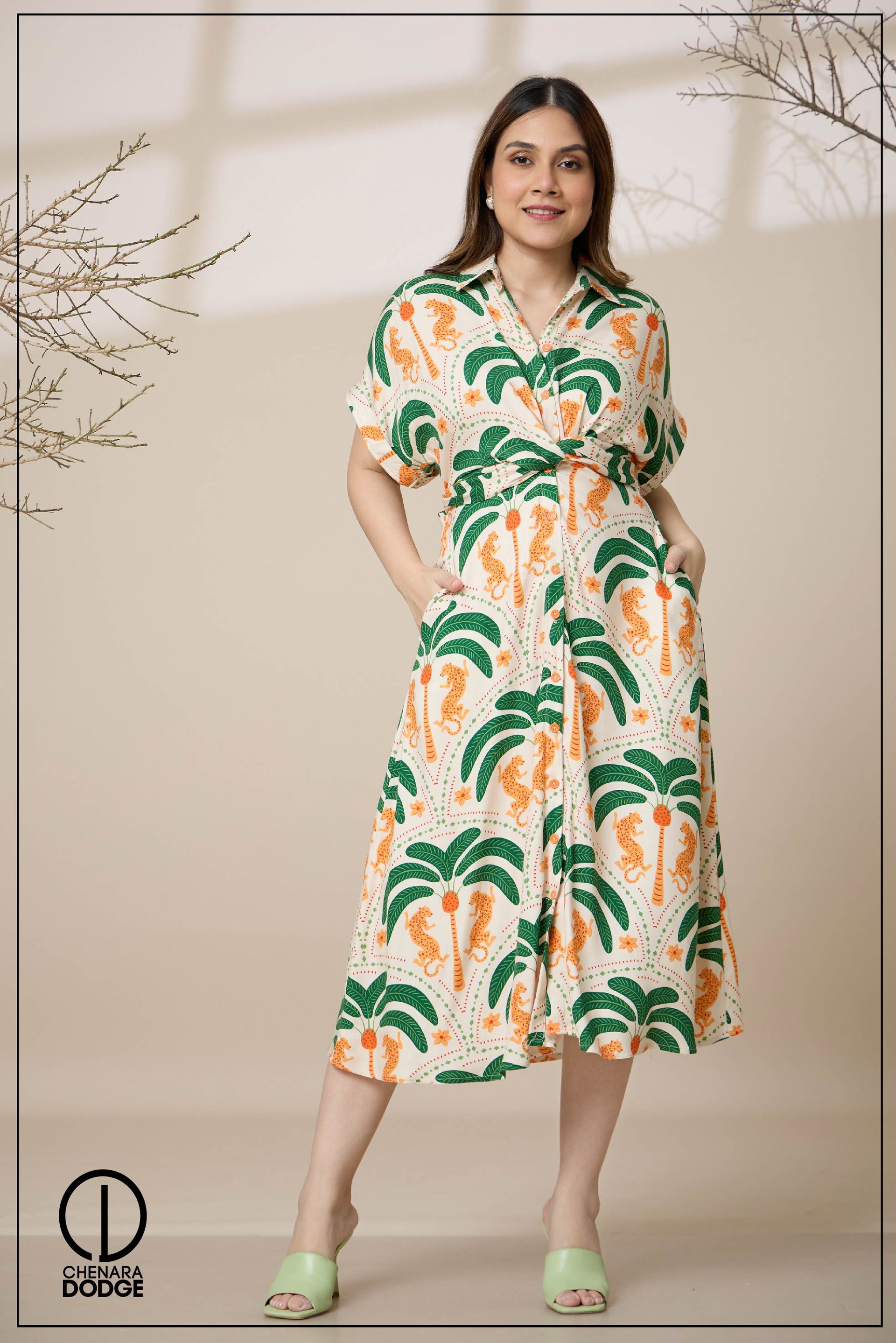 EVANA TWISTED MIDI DRESS