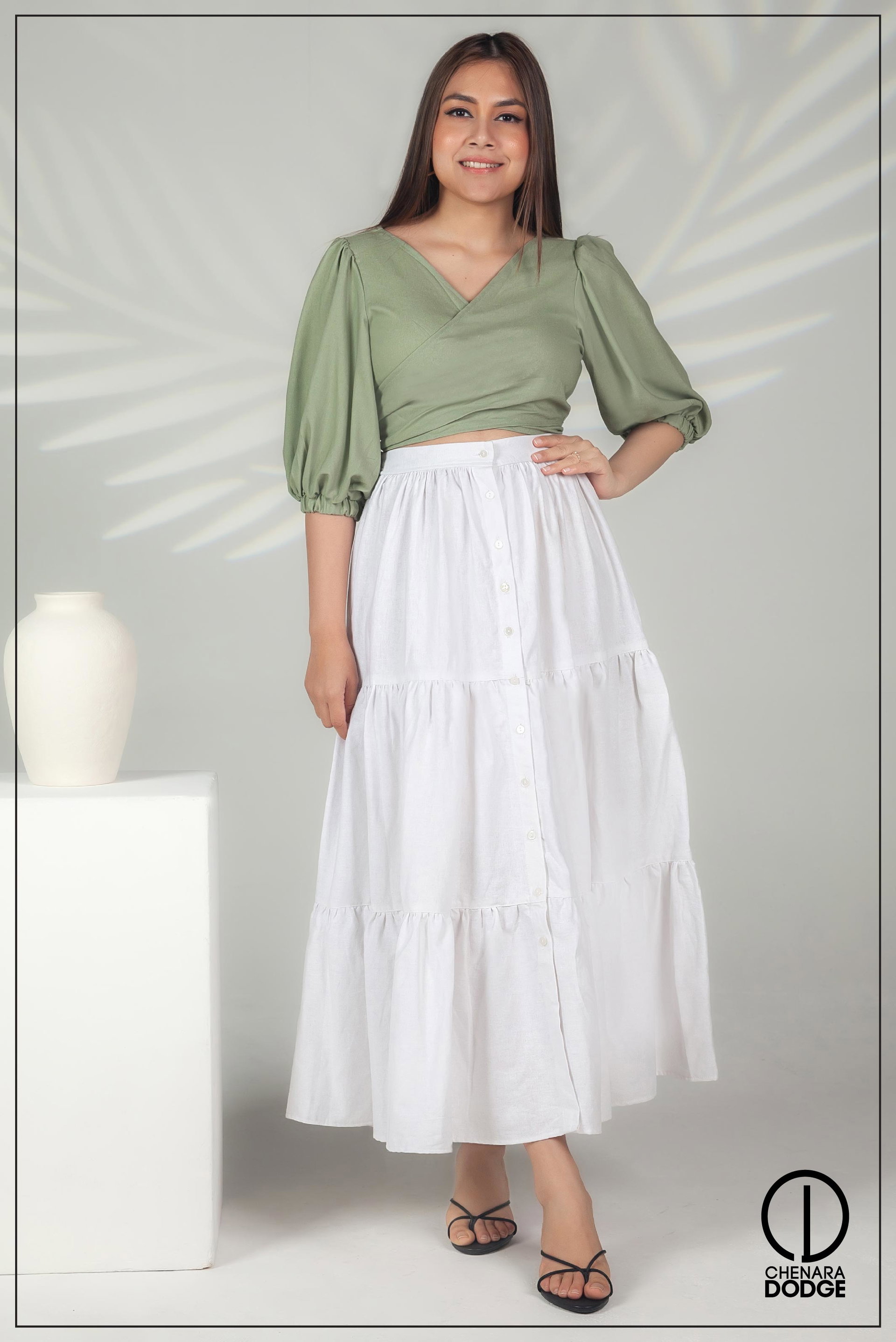 EVELYN BUTTONED SKIRT