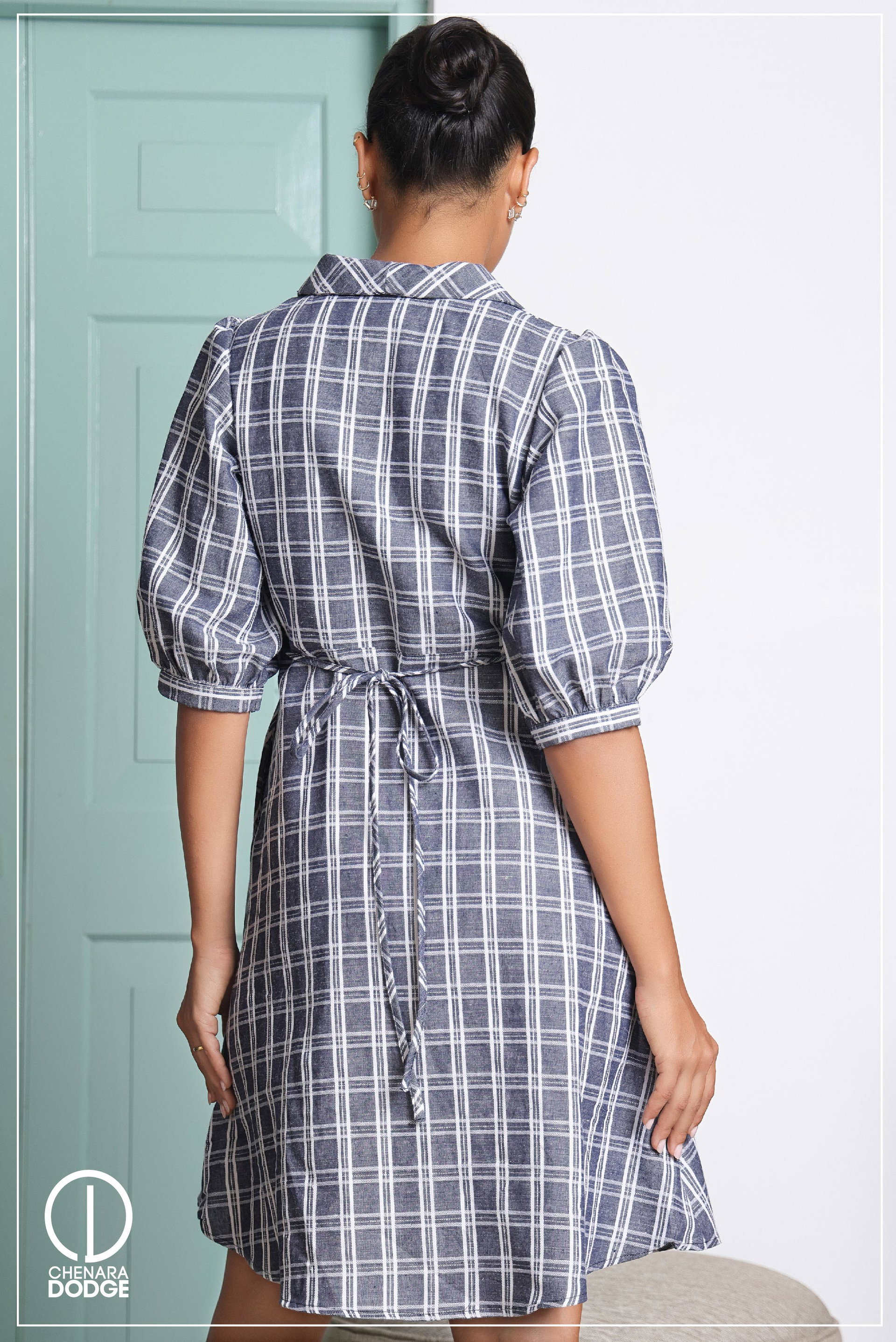 FALLON NOTCHED COLLAR MINI DRESS
