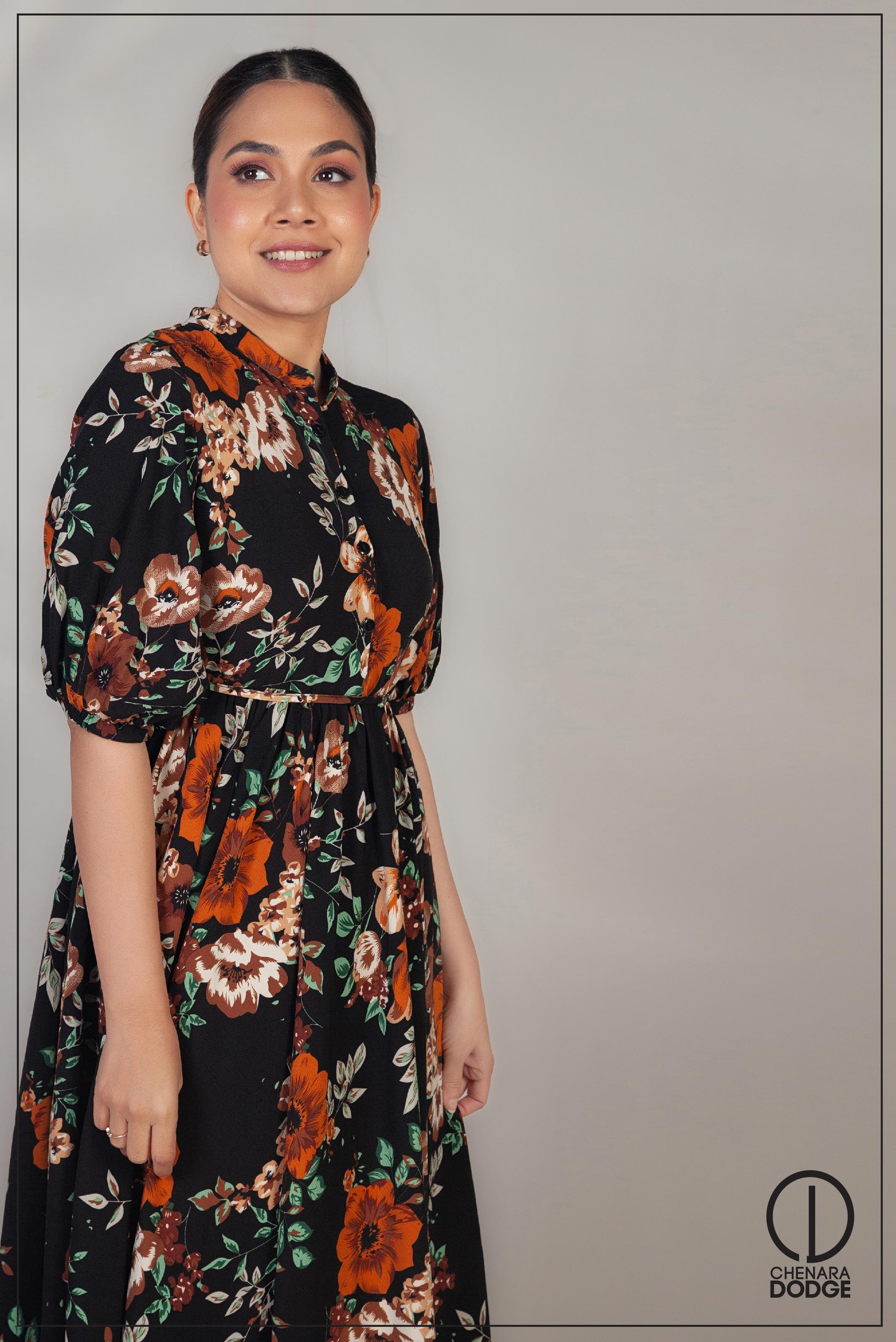 Black--Floral--Print