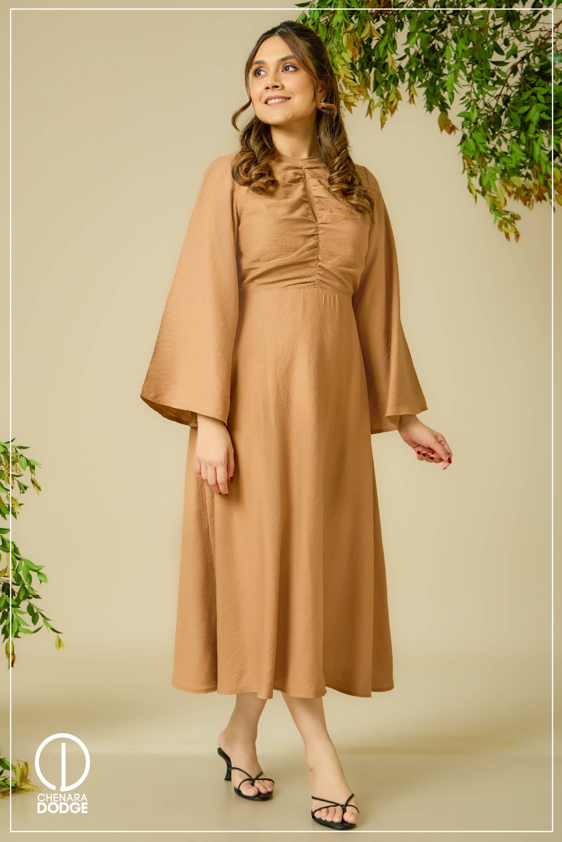 GRACE FRONT OPEN MIDI DRESS