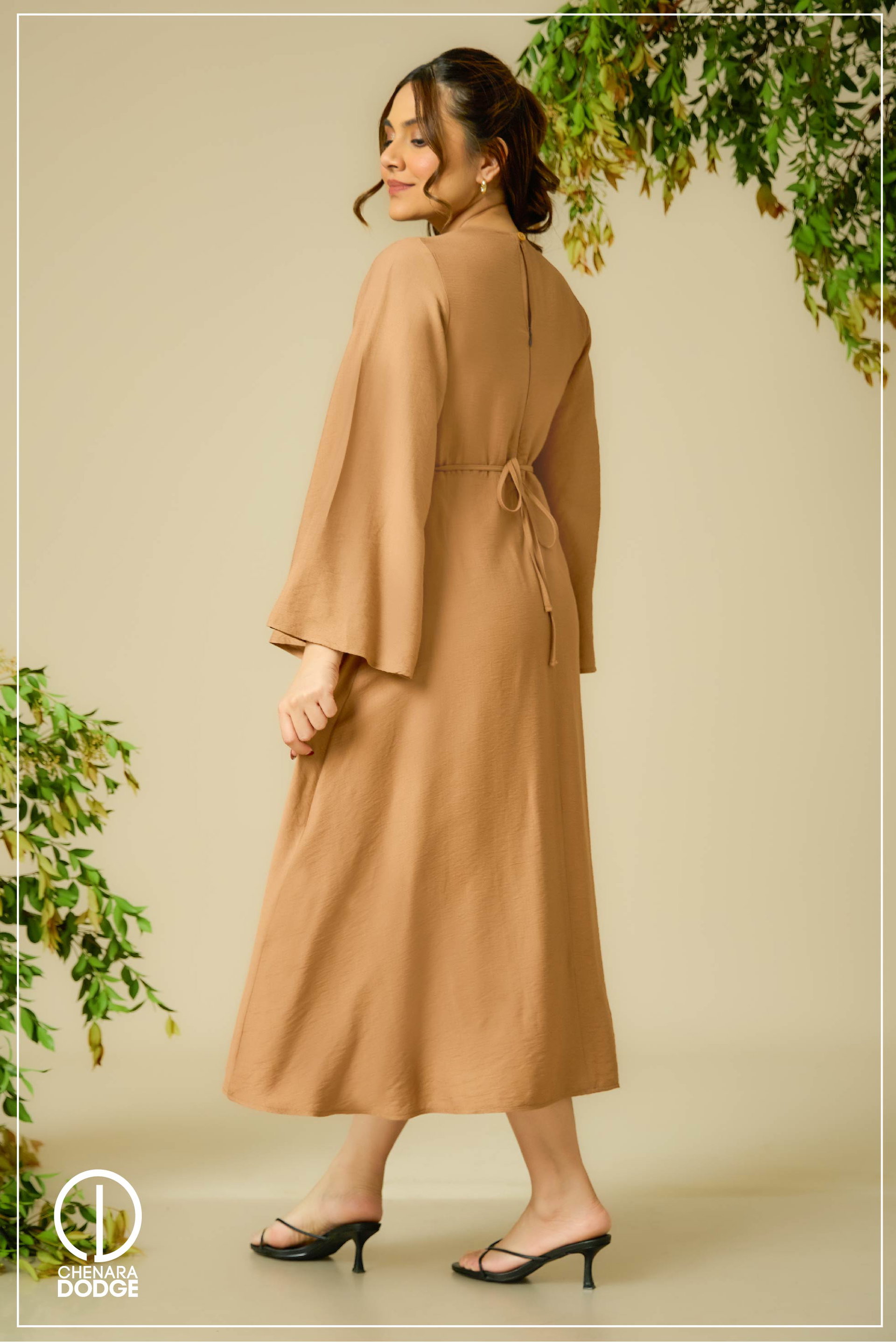 GRACE FRONT OPEN MIDI DRESS