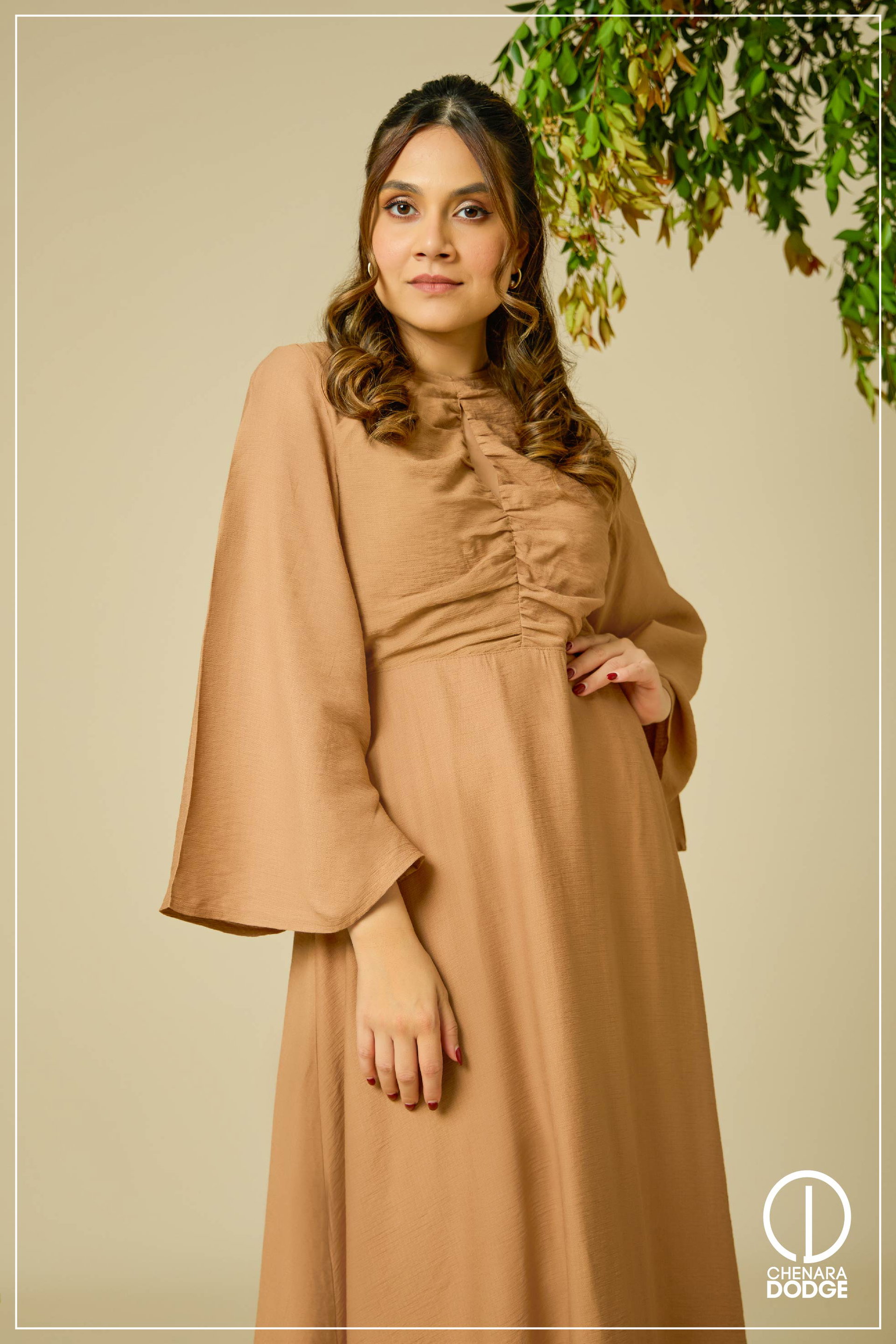 GRACE FRONT OPEN MIDI DRESS