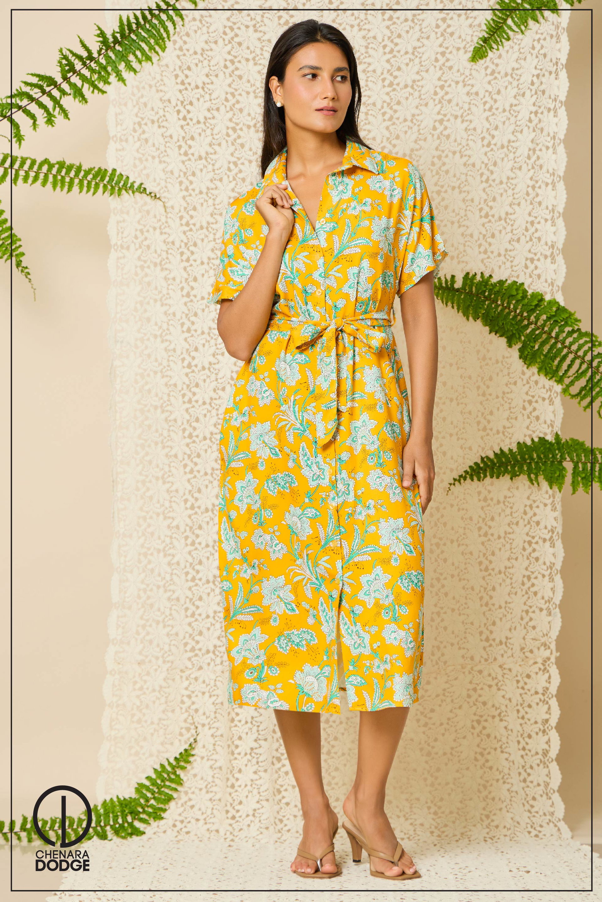 HAZEL TIE-UP MIDI DRESS