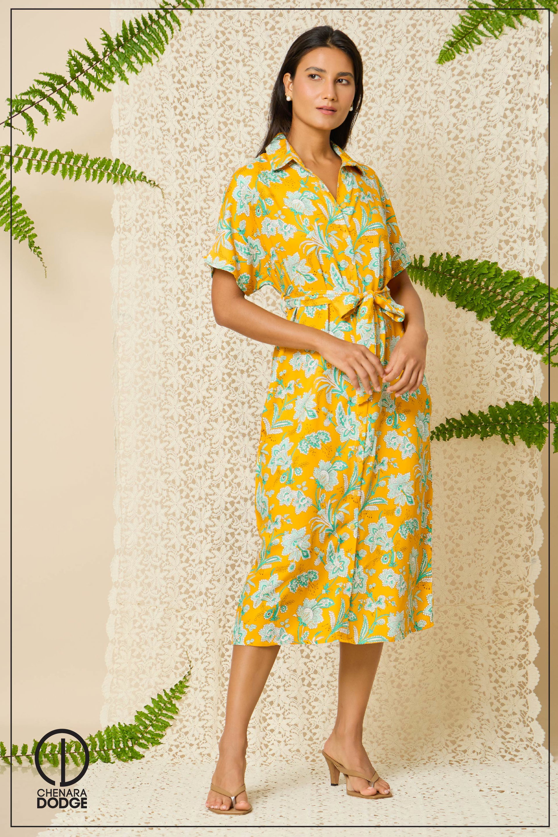 HAZEL TIE-UP MIDI DRESS