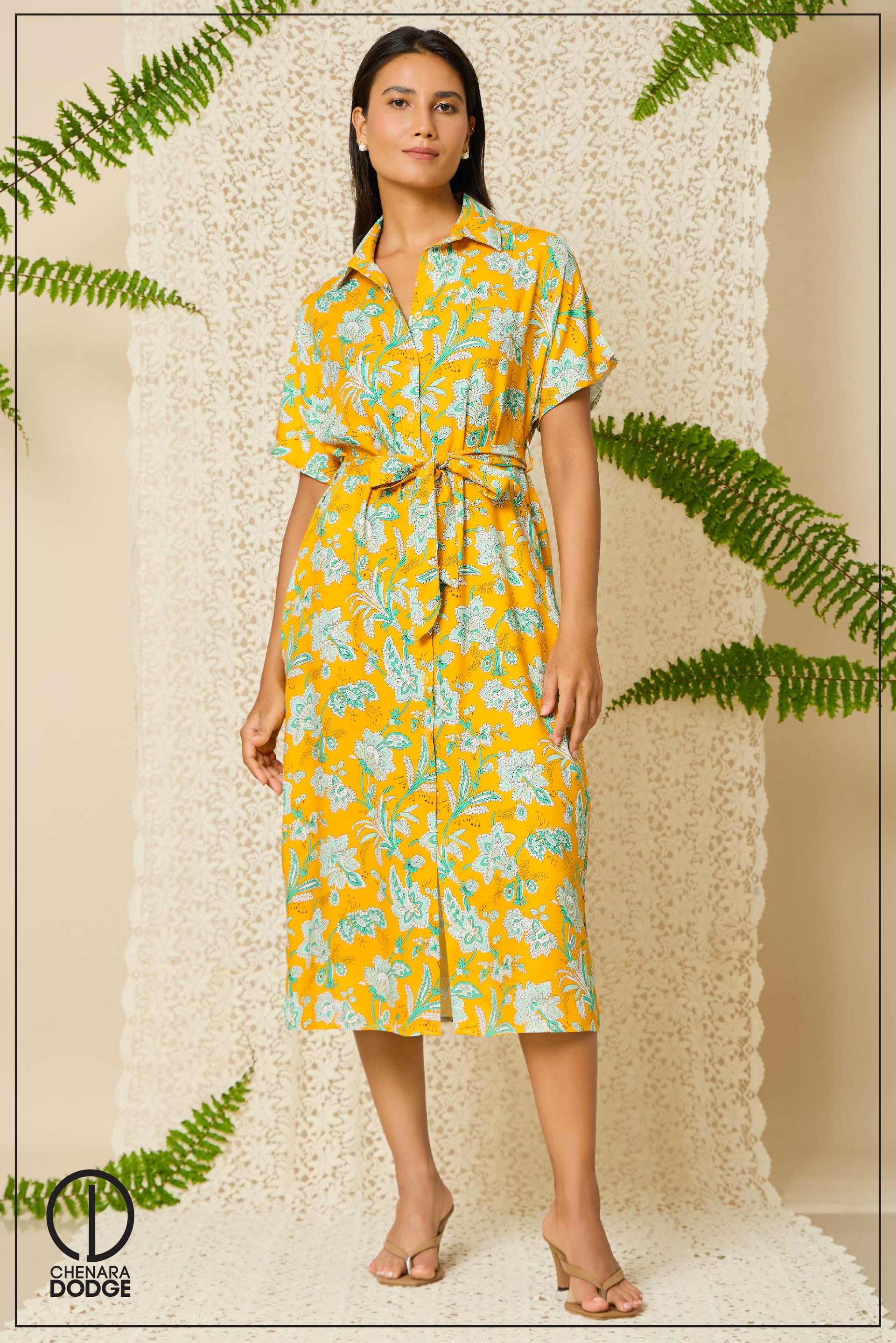 HAZEL TIE-UP MIDI DRESS