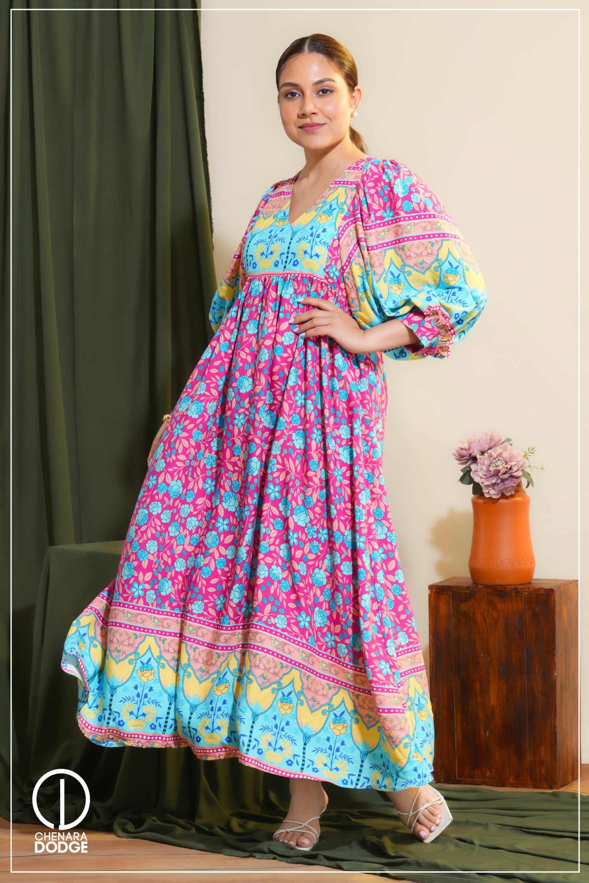 HAZEL V-NECK MAXI DRESS