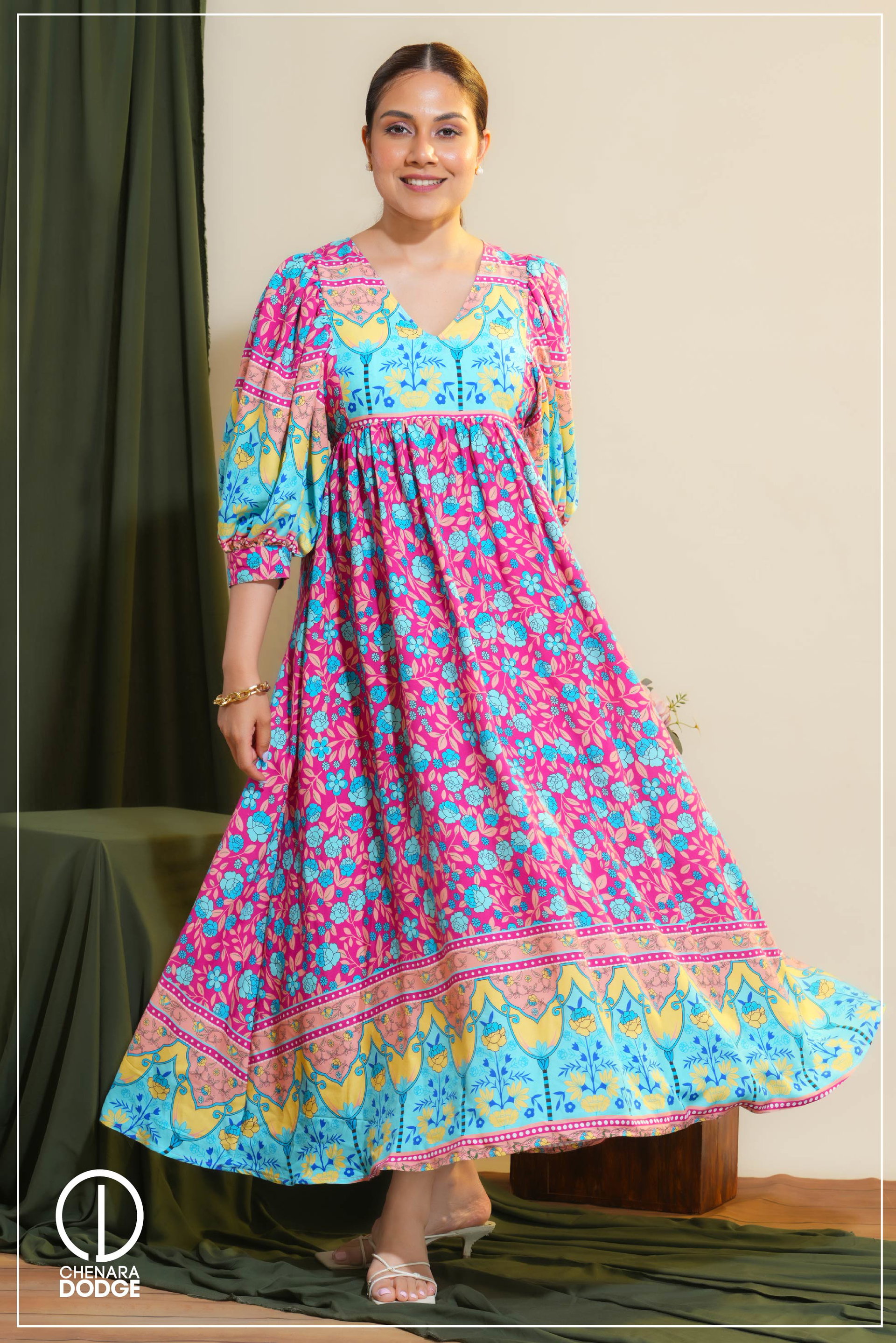 HAZEL V-NECK MAXI DRESS