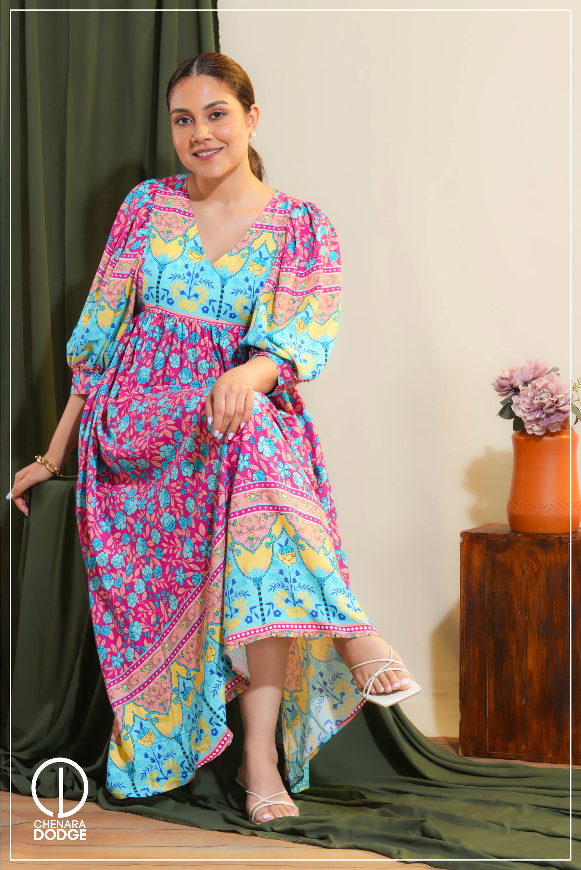HAZEL V-NECK MAXI DRESS