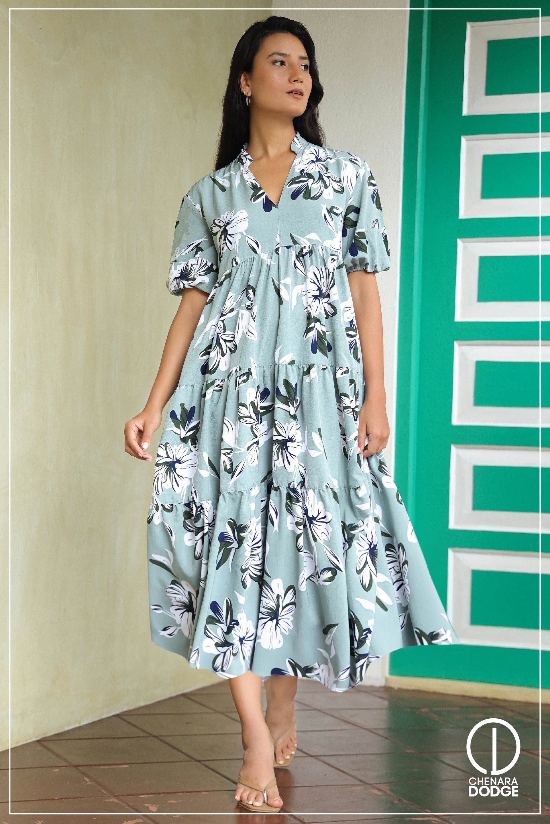 HEIDI TIERED MIDI DRESS