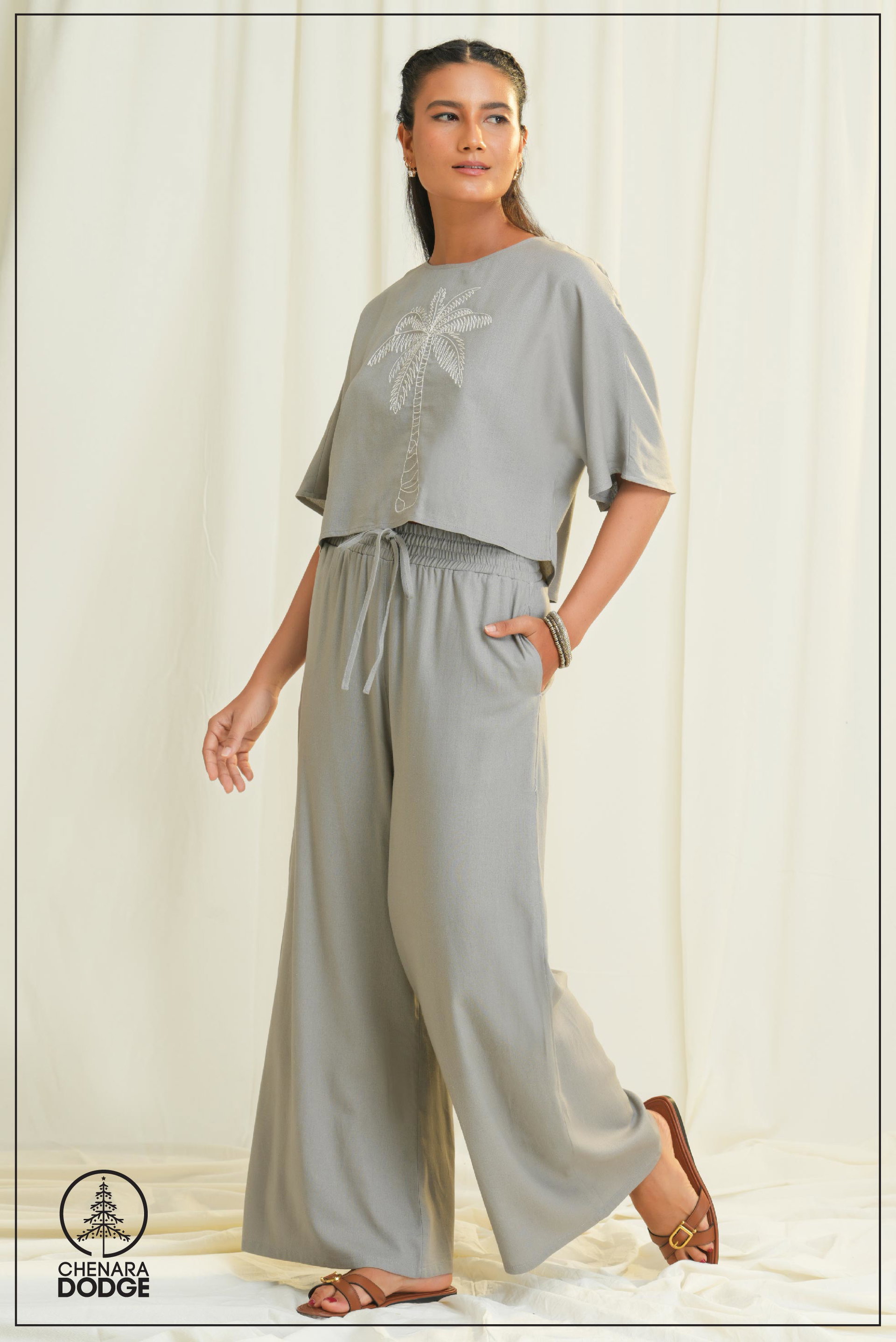 HELEN EMBROIDERED TWO PICE SET