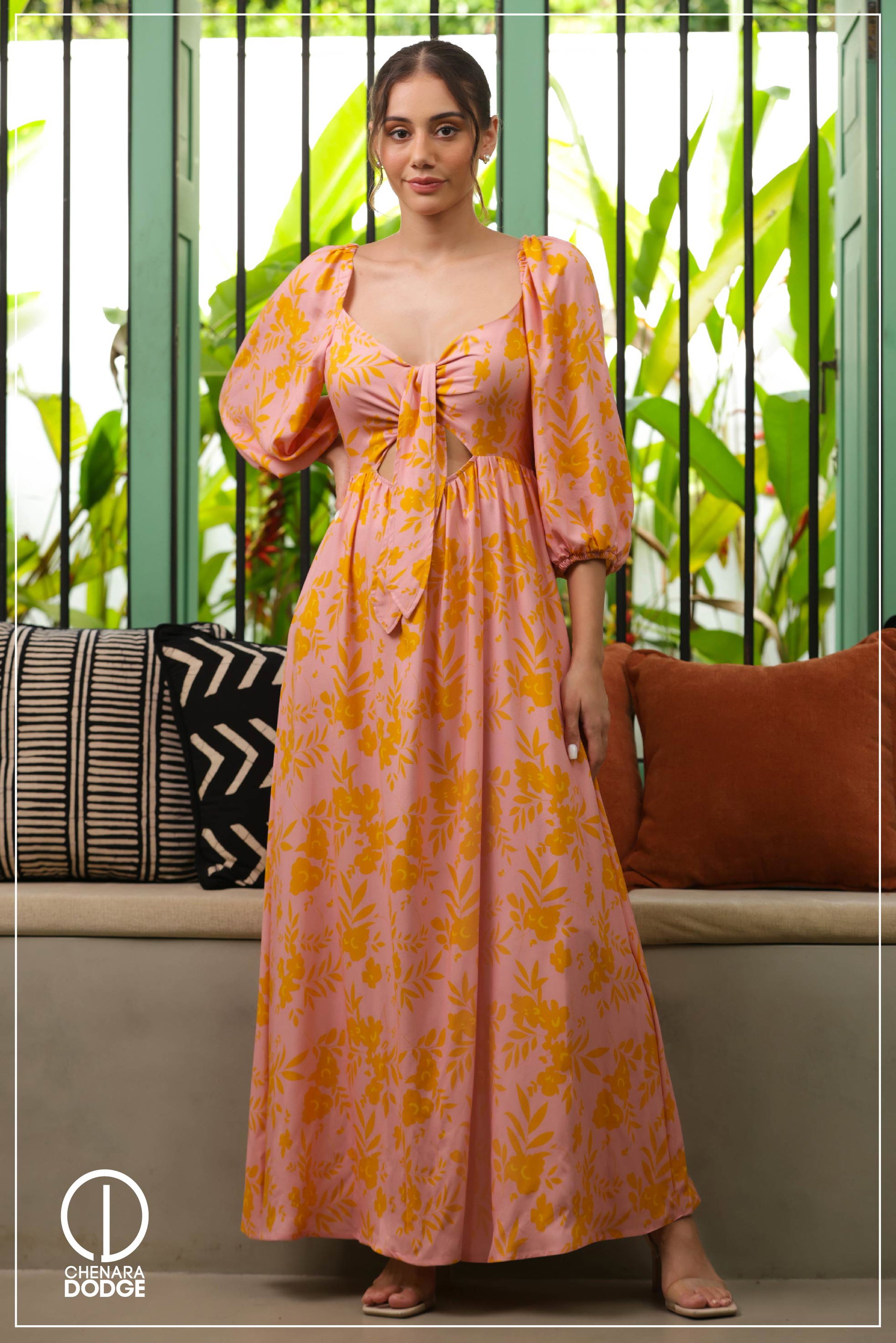 JADE FRONT TIE-UP MAXI DRESS