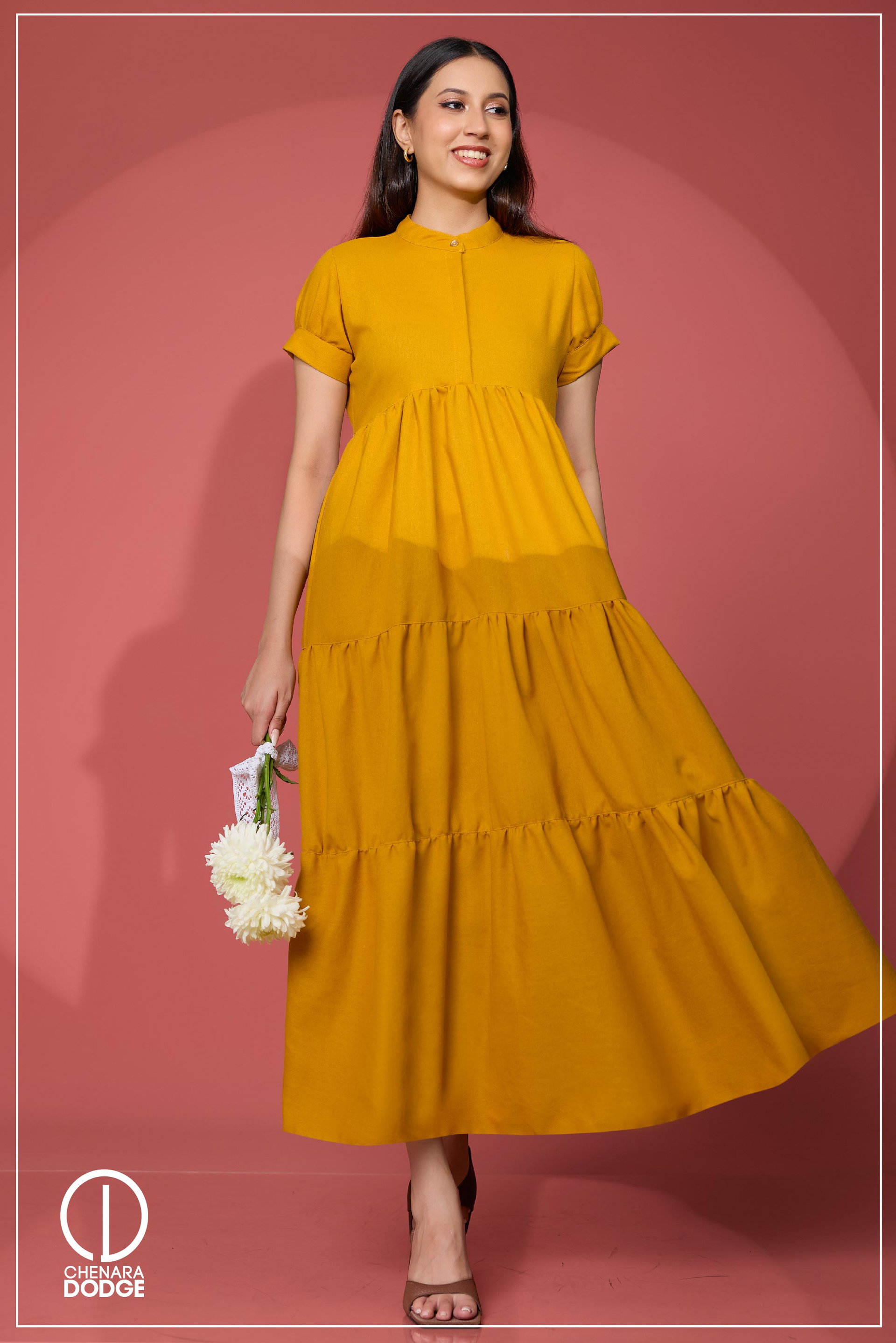 JENNI HIGH NECK MIDI DRESS