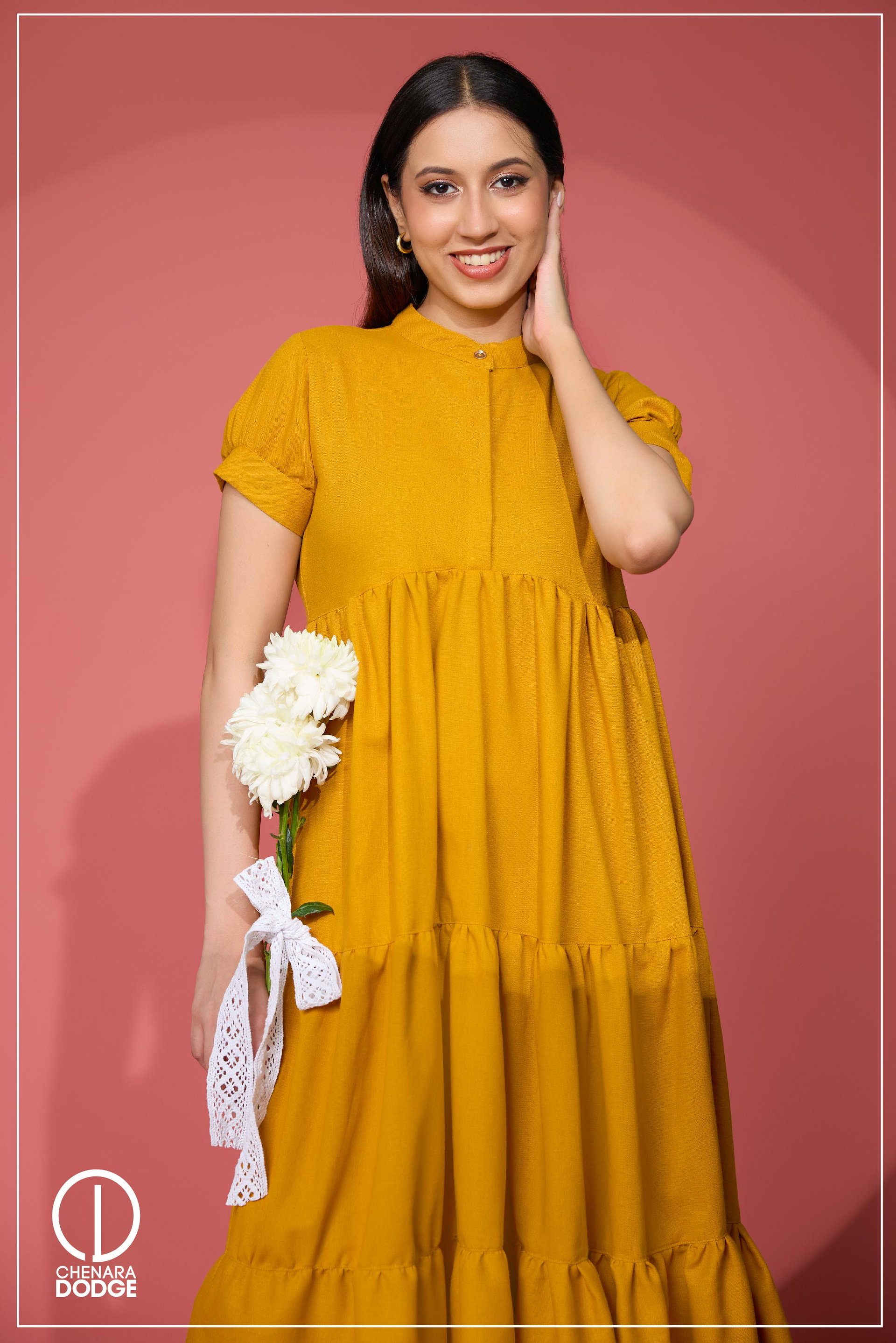 JENNI HIGH NECK MIDI DRESS