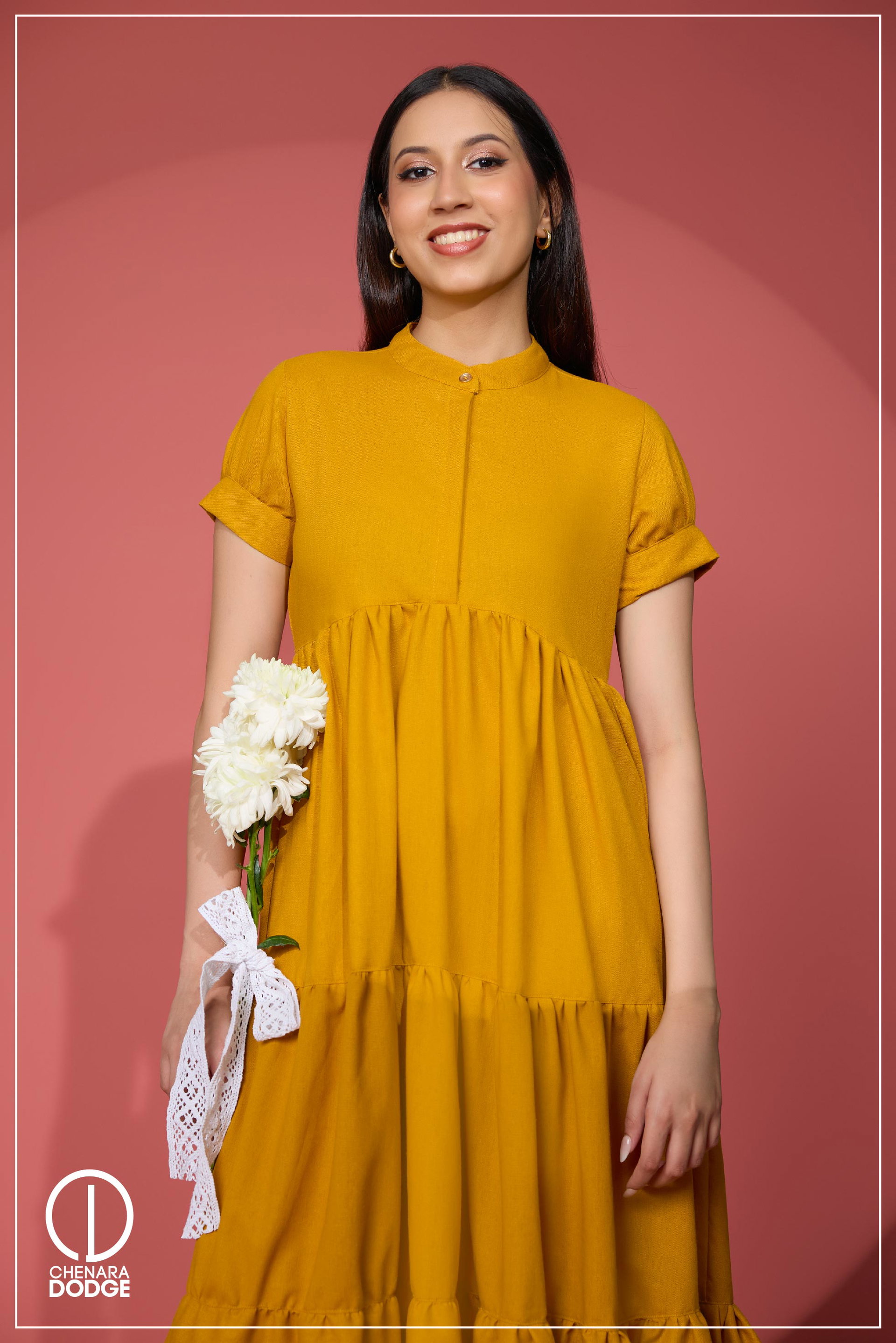 JENNI HIGH NECK MIDI DRESS