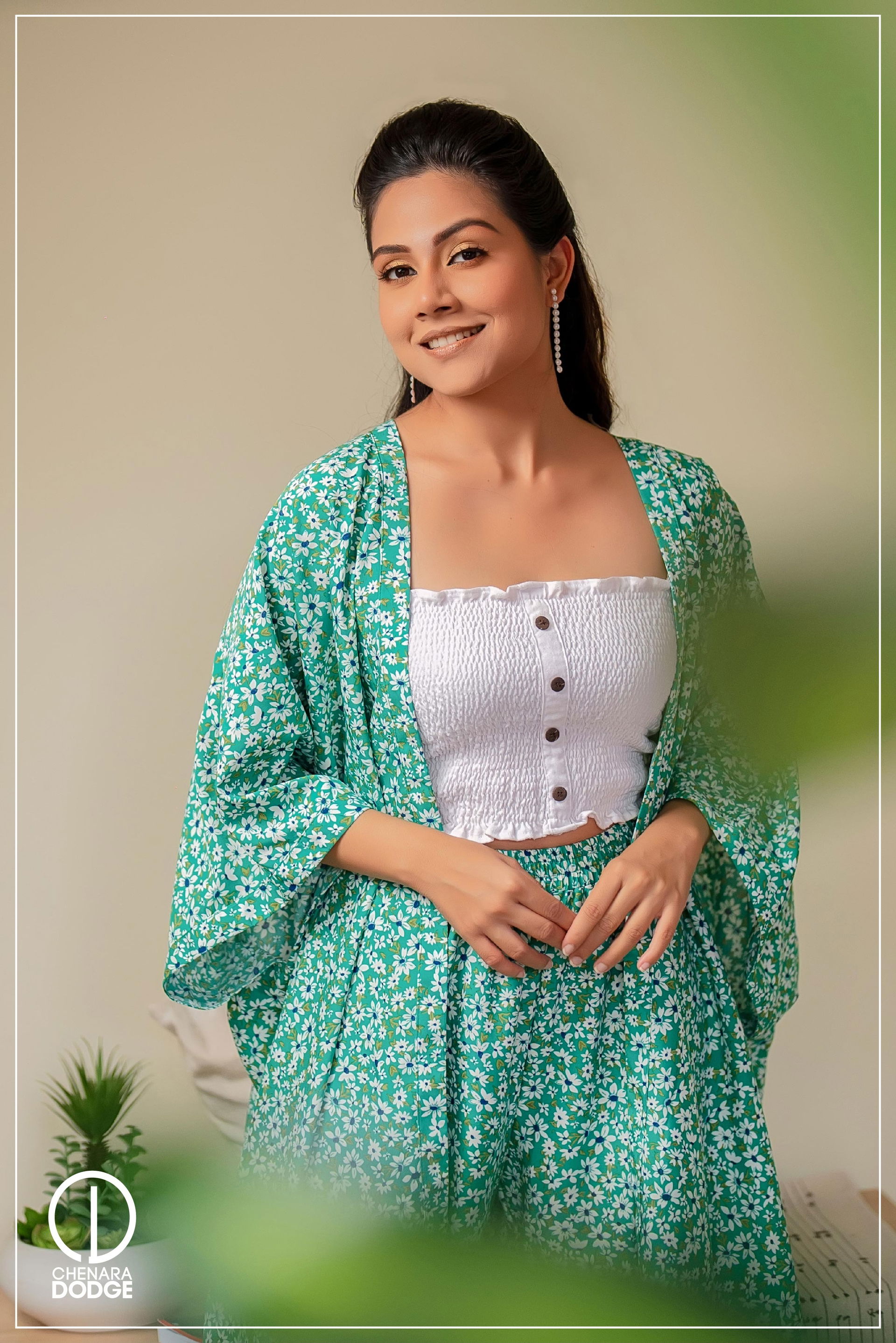 Pale Teal Mini Floral