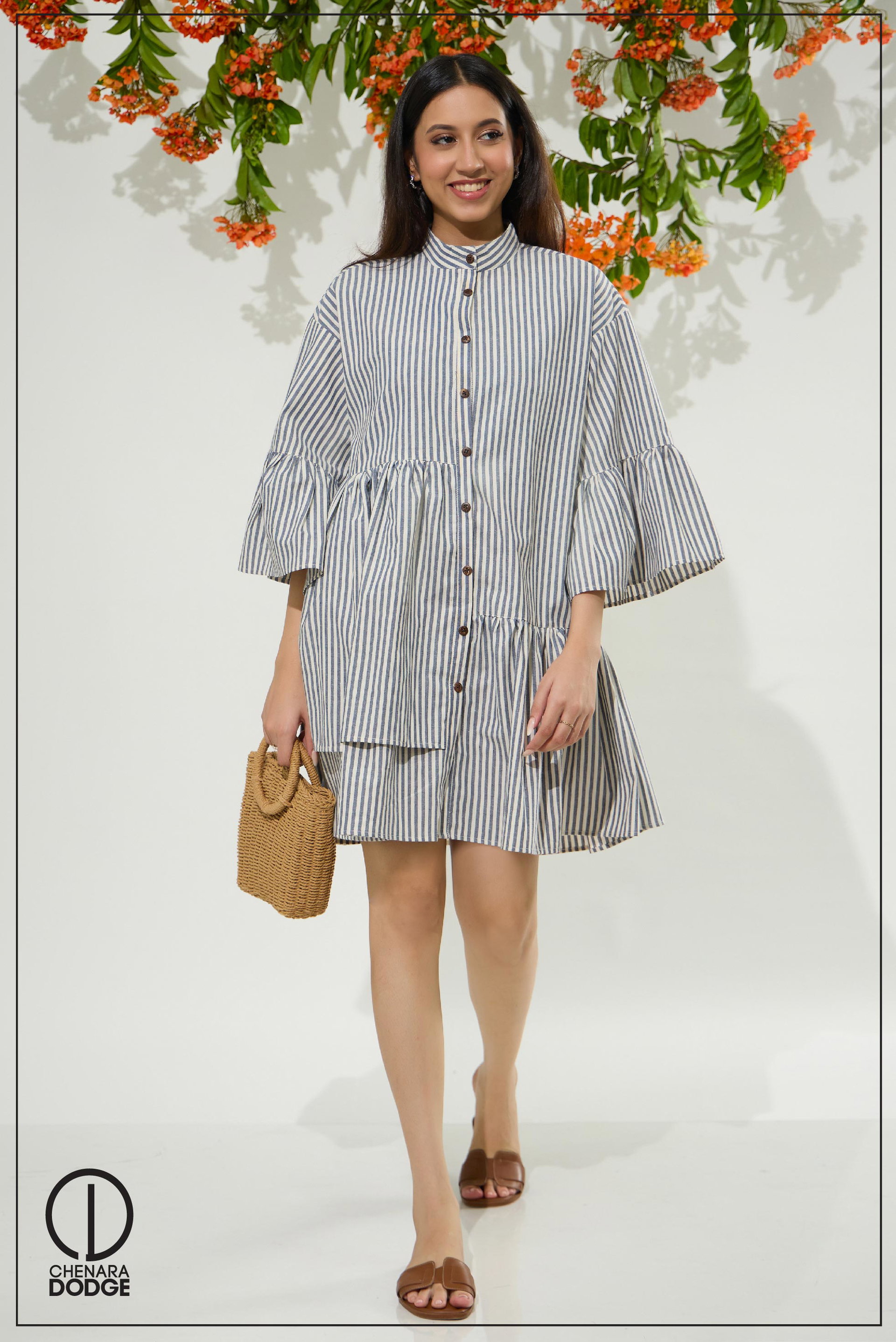KATIE NOTCHED COLLAR MINI DRESS