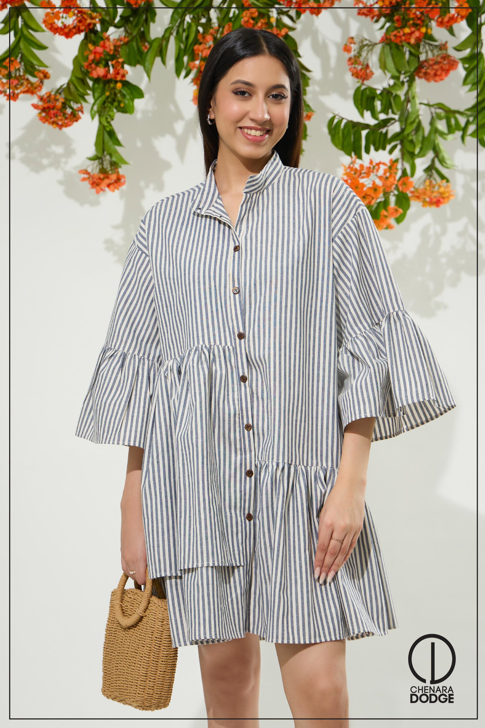 KATIE NOTCHED COLLAR MINI DRESS