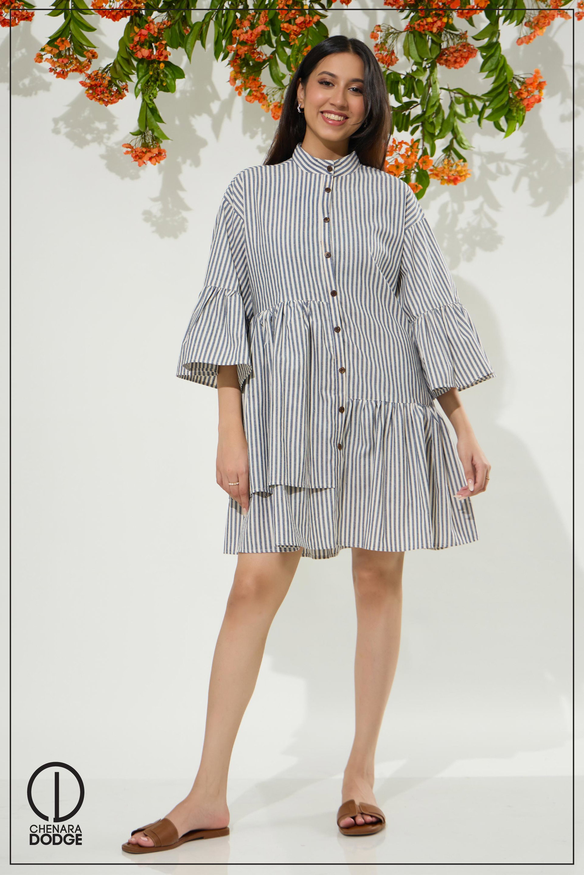 KATIE NOTCHED COLLAR MINI DRESS