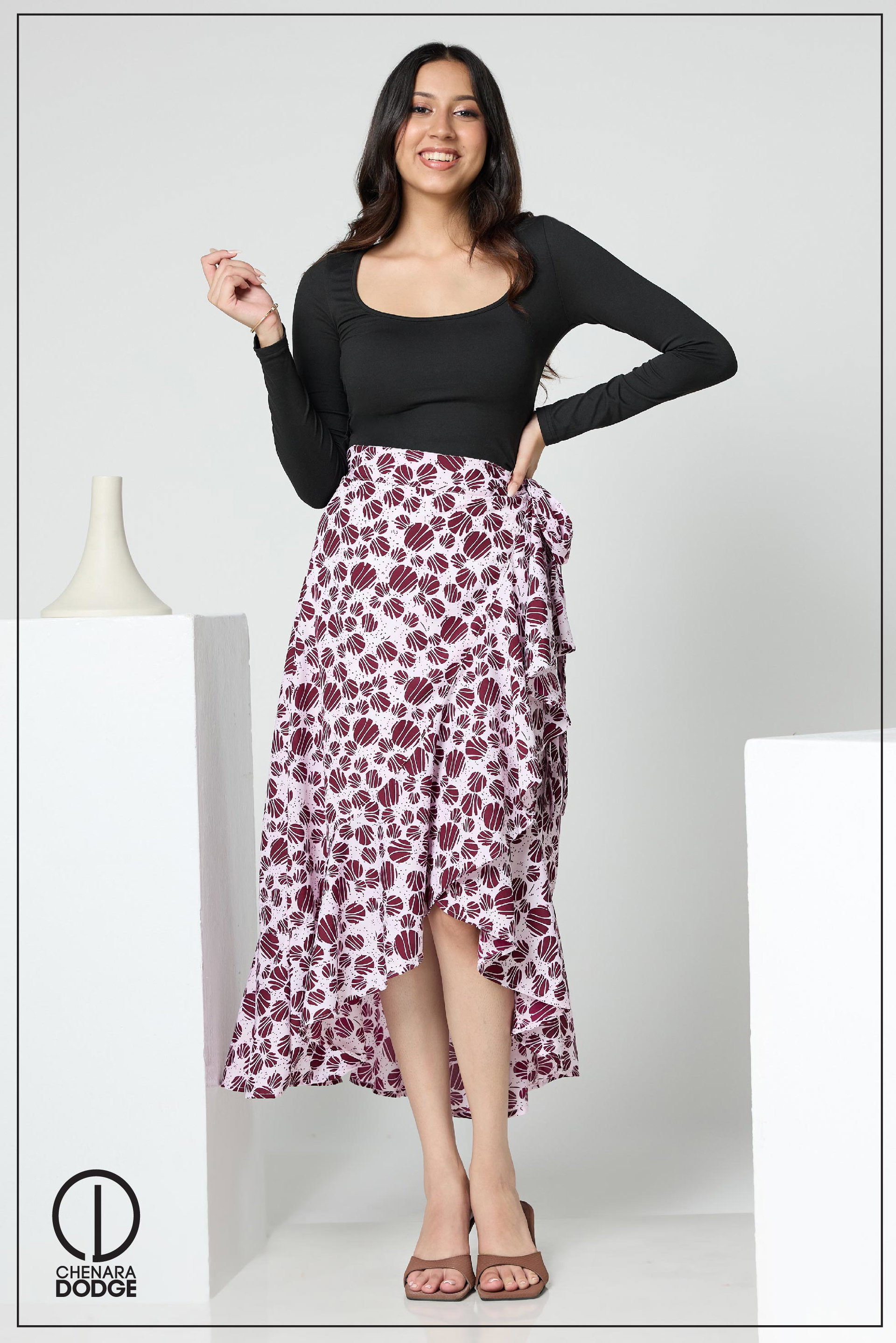 KAYA FRILL DETAIL WRAP SKIRT