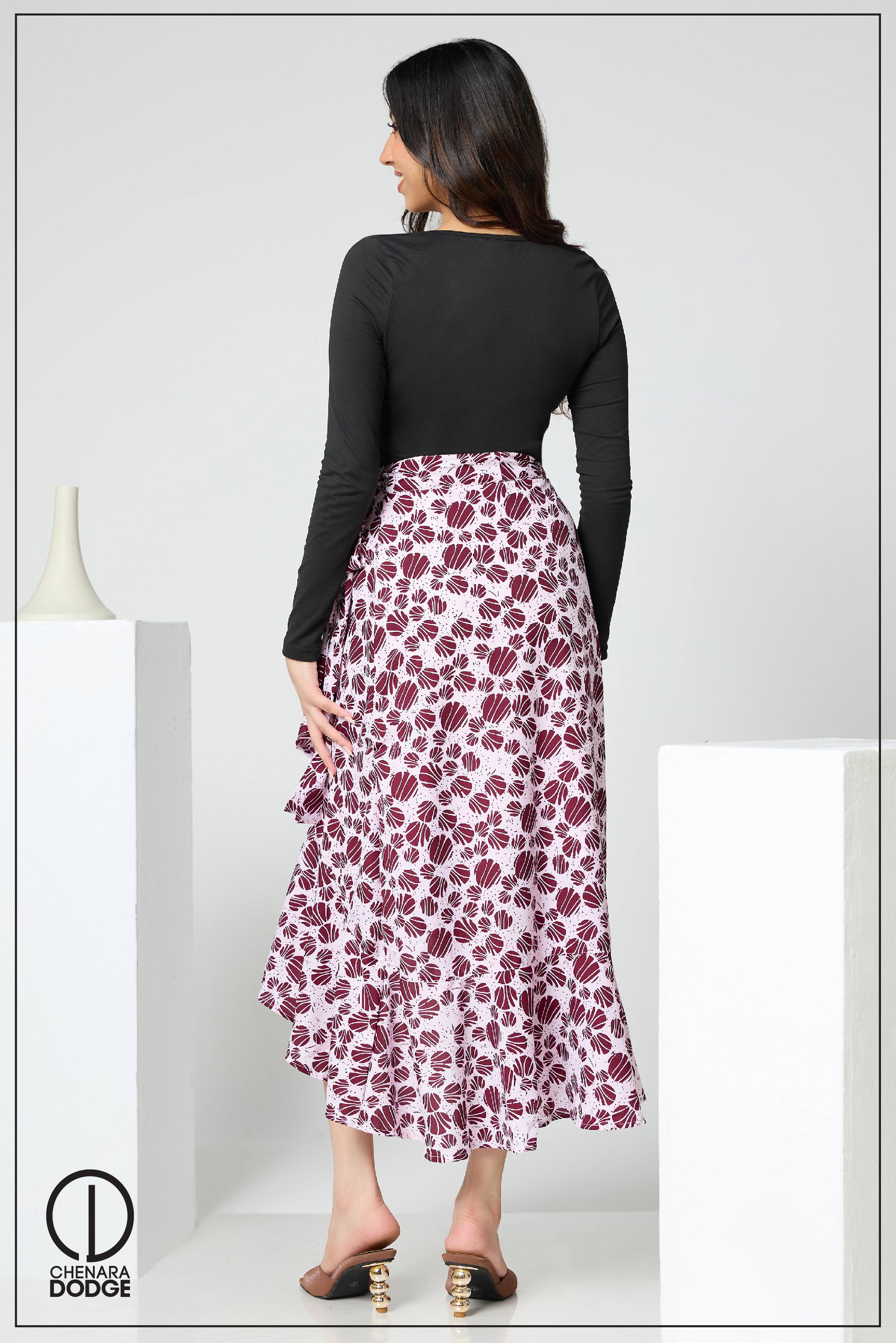 KAYA FRILL DETAIL WRAP SKIRT