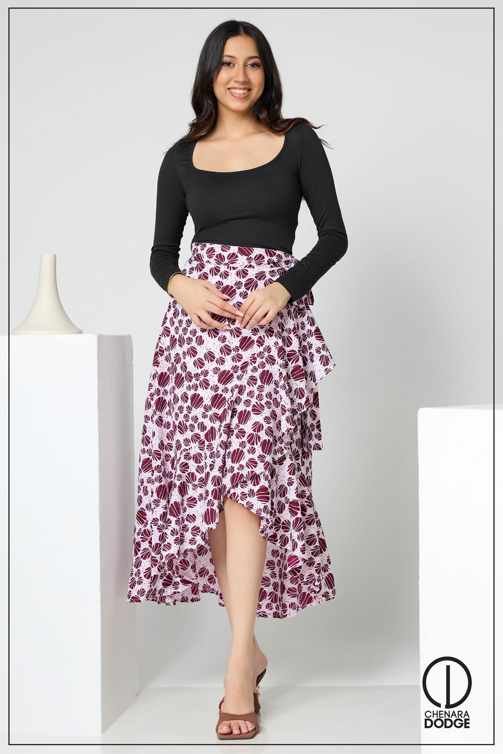 KAYA FRILL DETAIL WRAP SKIRT